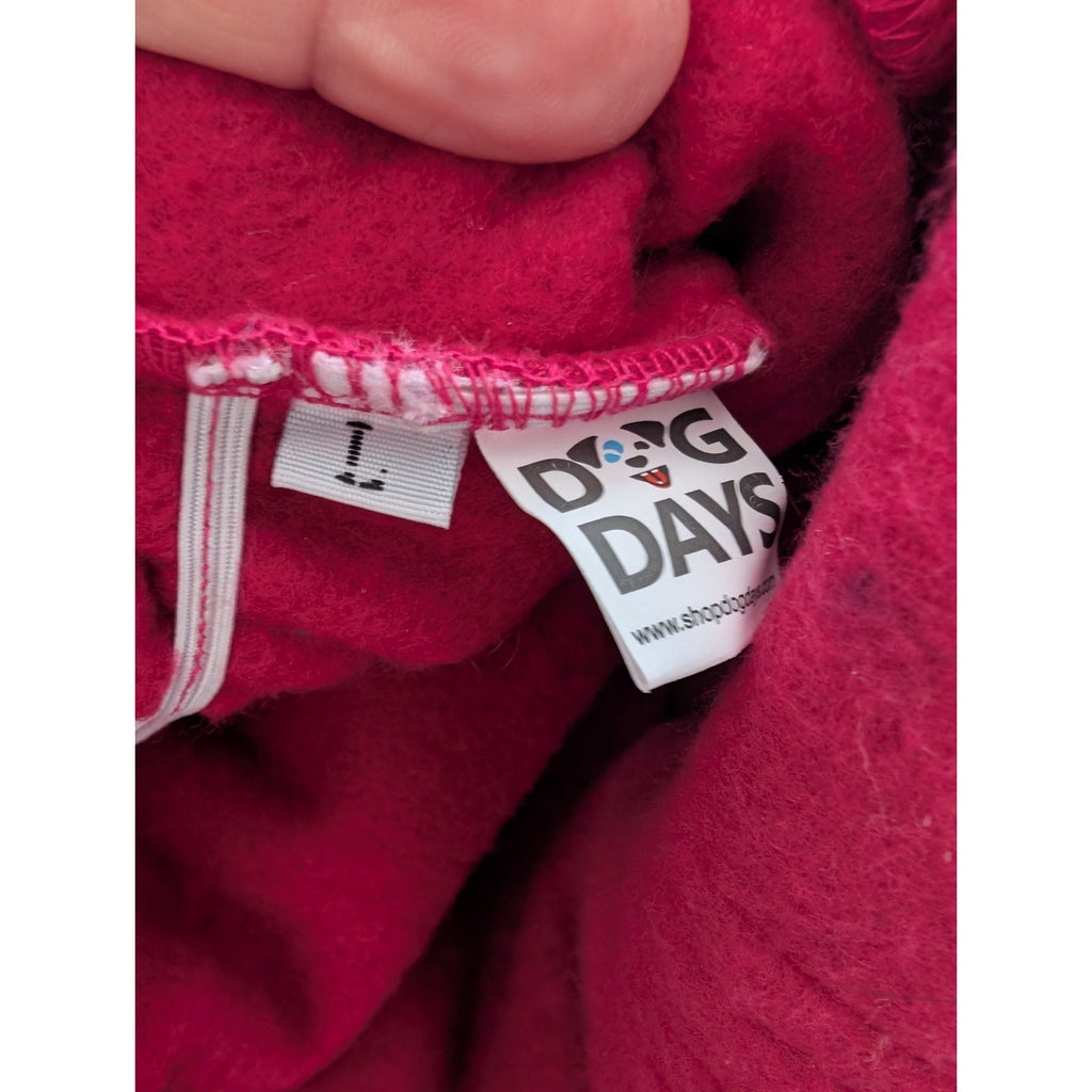 Dog Days Red Fleece Hooded Four Leg Dog Sweatsuit Pajamas Full Body Large