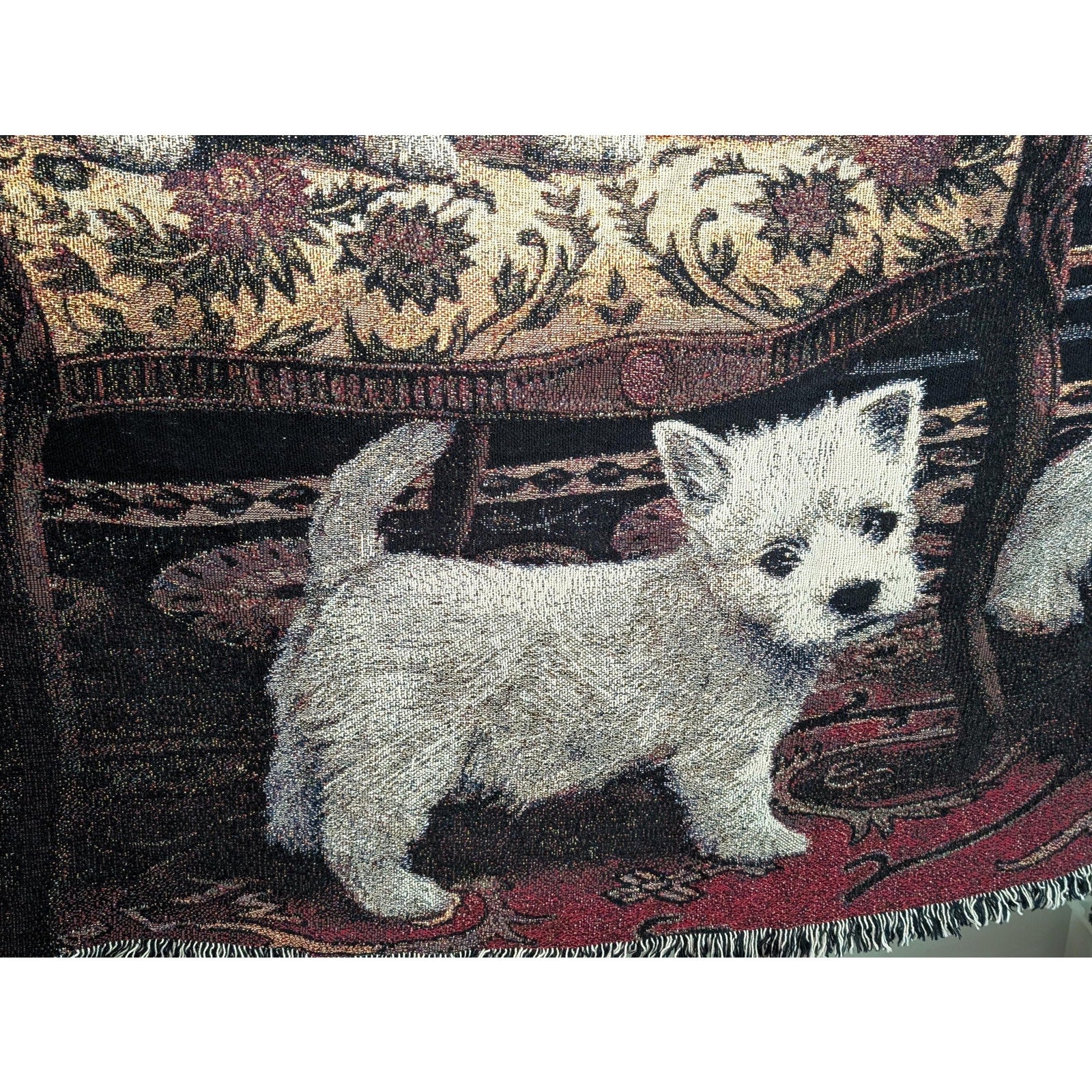 1135-T Pure Country Weavers Westie Tapestry Blanket Robert May Vintage Cotton Throw