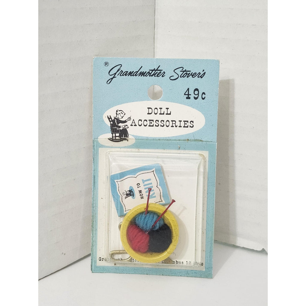 Vintage Grandmother Stover's Miniature Knitting Kit Doll Accessories New on Card