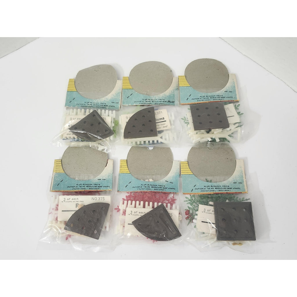Lot of 6 Vintage Build Your Own Garden Plastic Miniature Sets New on Card