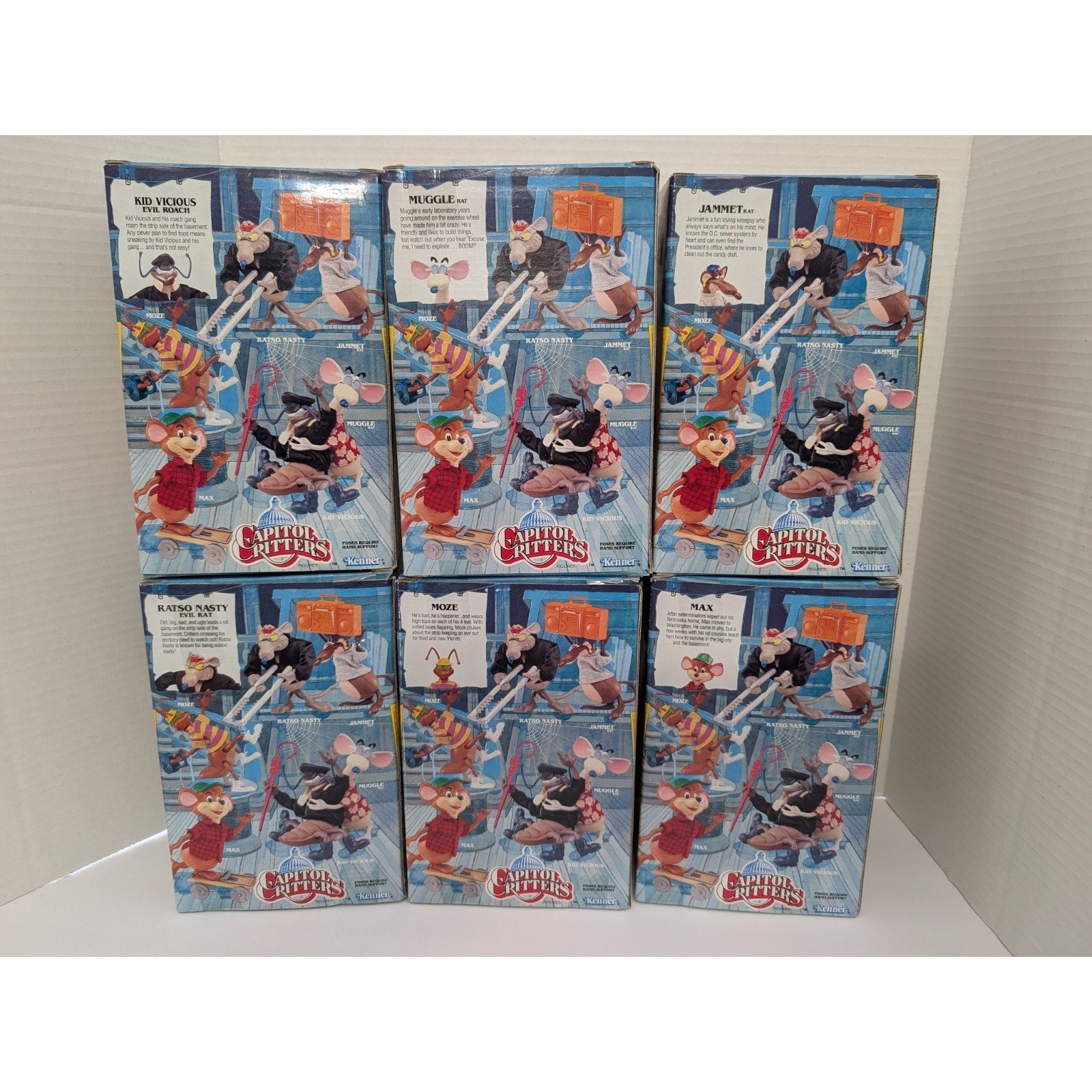 1992 Kenner Capitol Critters Action Figures Complete Set 6 Max Jammet Moze New