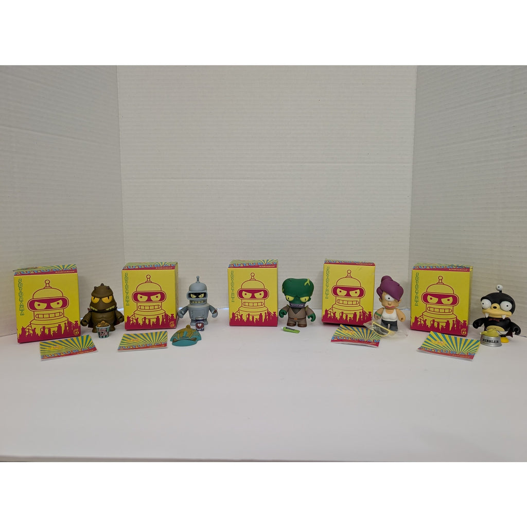 Kidrobot Futurama Vinyl Mini Figure Lot Bender Leela Nibbler Morbo Lrrr 2009