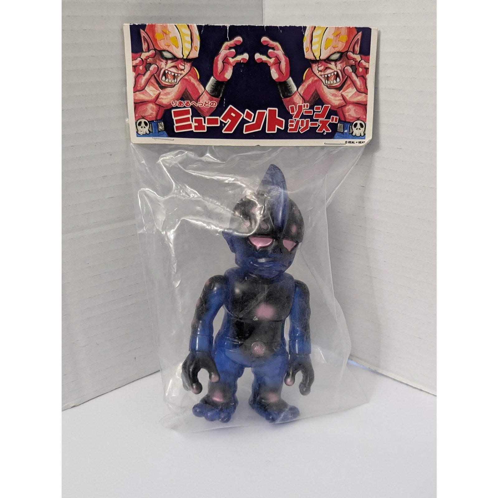 Real Head Bruised Head Mutant Zone Series Blue Clear Sofubi Vinyl Japan Figure New