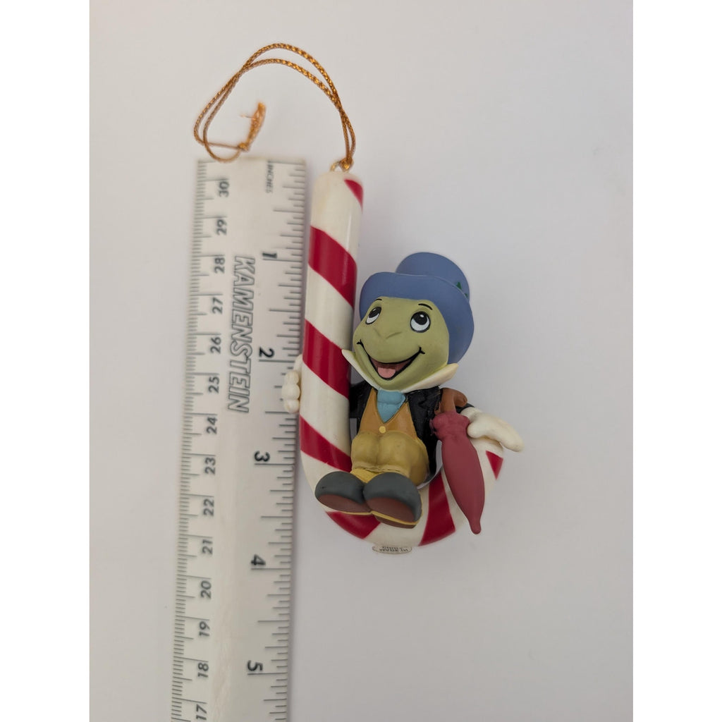 006904 Grolier Jiminy Cricket Candy Cane Christmas Ornament Vintage Disney Collectible