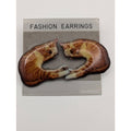 1993 Robert Kaufman Orange Tabby Cat Stud Earrings - Silver Visions Signed
