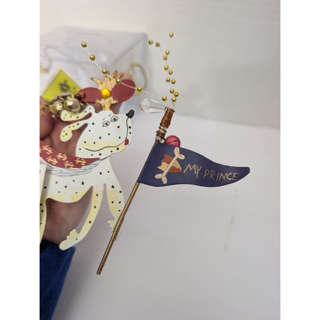Silvestri Fanciful Flights Karen Rossi Prince Dog Ornament Hand Painted Metal