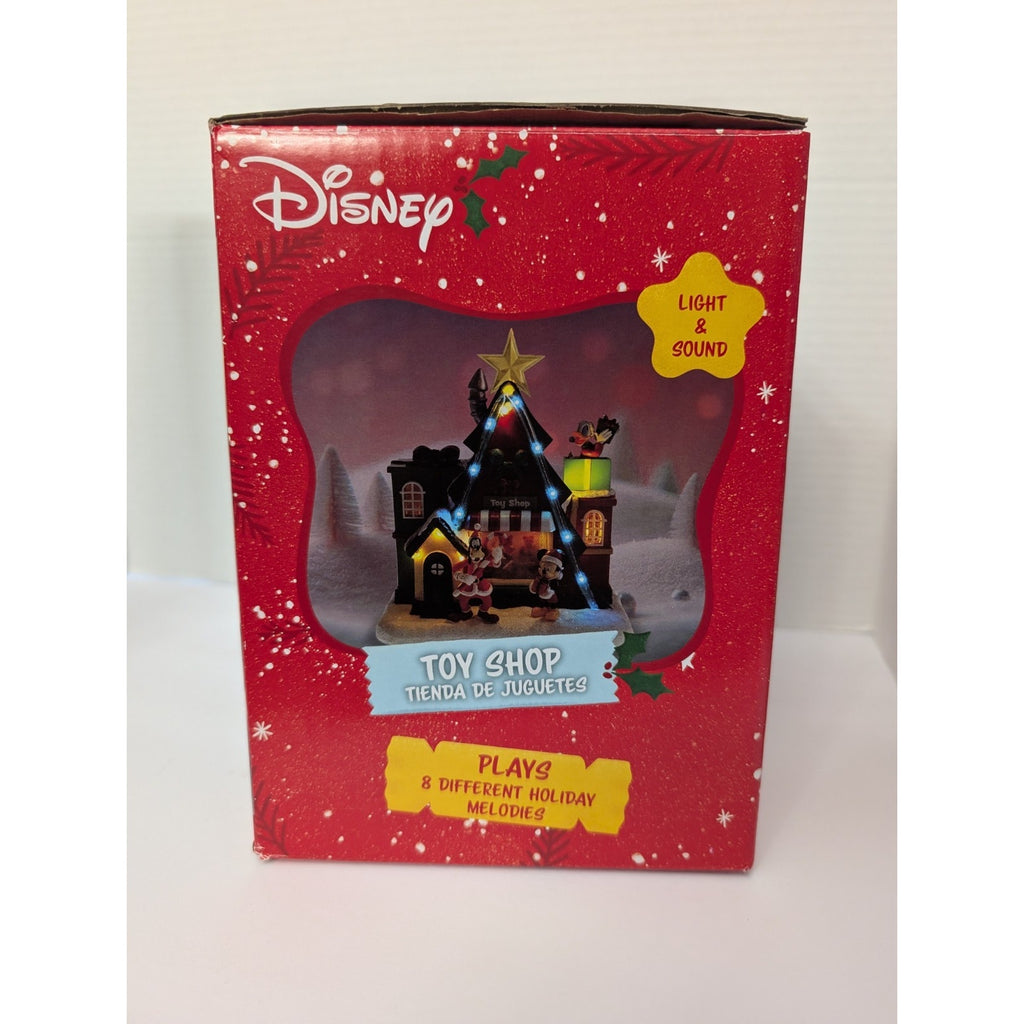 Disney Christmas Toy Shop Light Up House with Music & Sound Mickey Goofy Donald