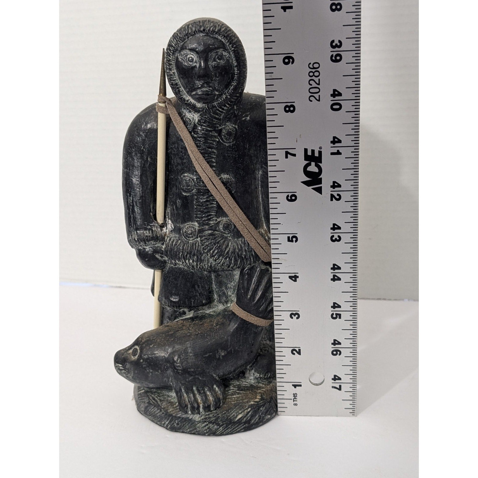 A Wolf Original Inuit Hunter Seal Figurine Sculpture Canada Wolf Sculptures Art