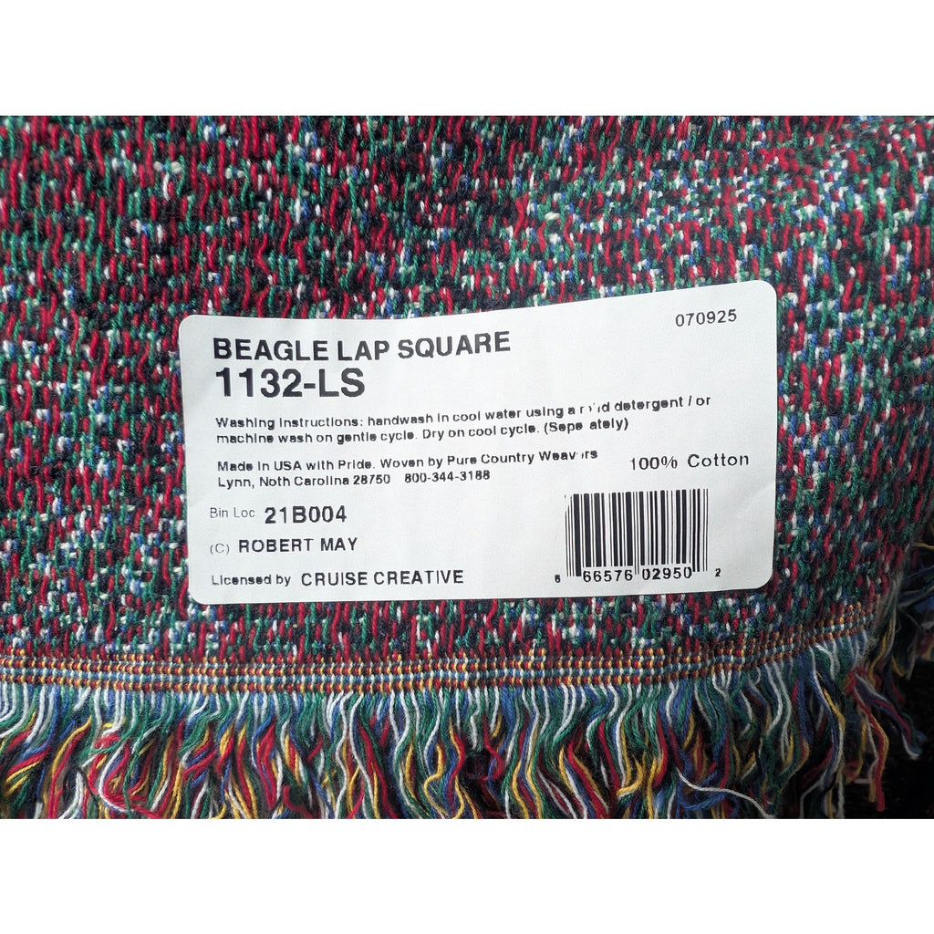 Pure Country Weavers Beagle Lap Square Cotton Woven Throw Blanket Robert May Dog