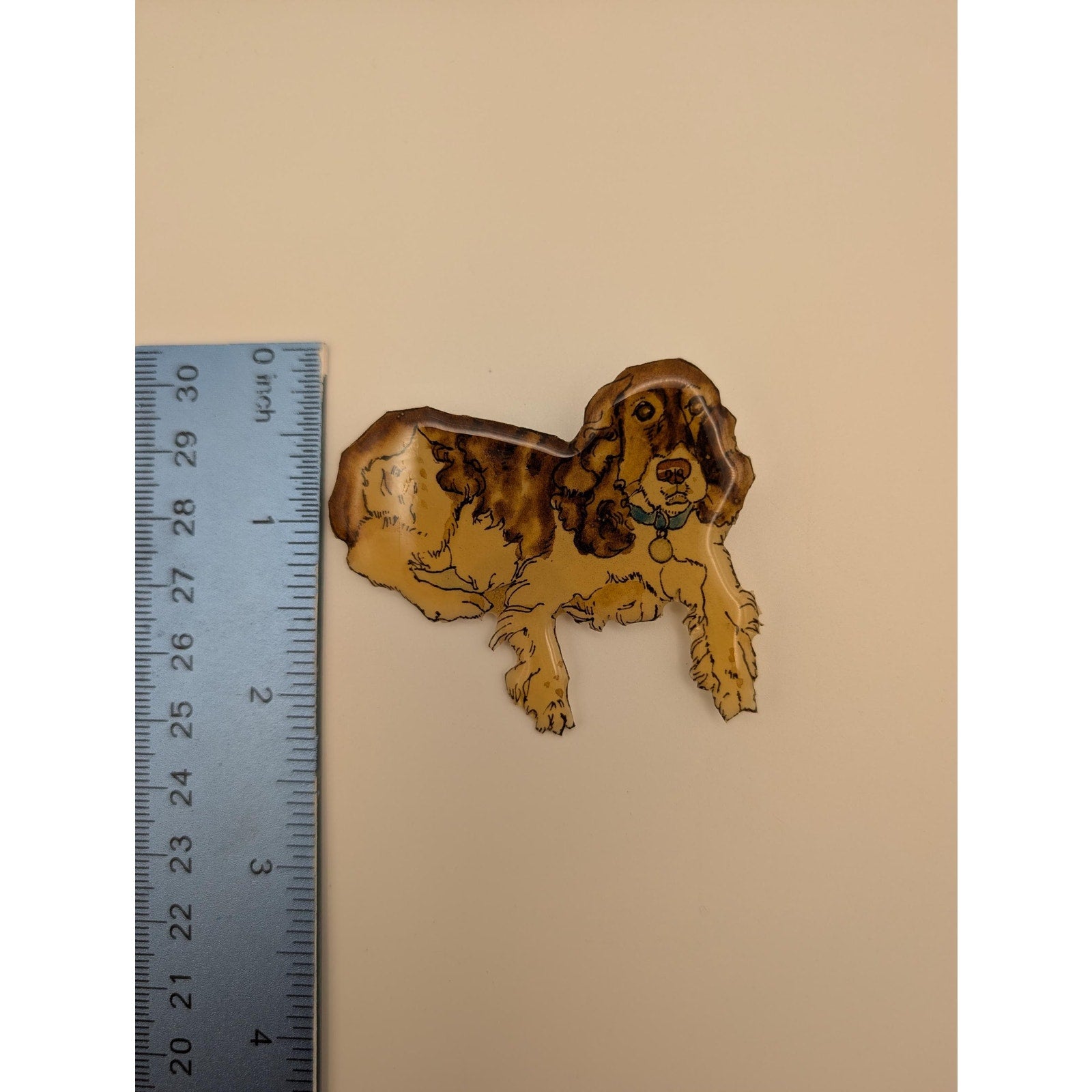 Vintage 1992 MB Design Brooch Allie the English Springer Spaniel Dog Pin signed