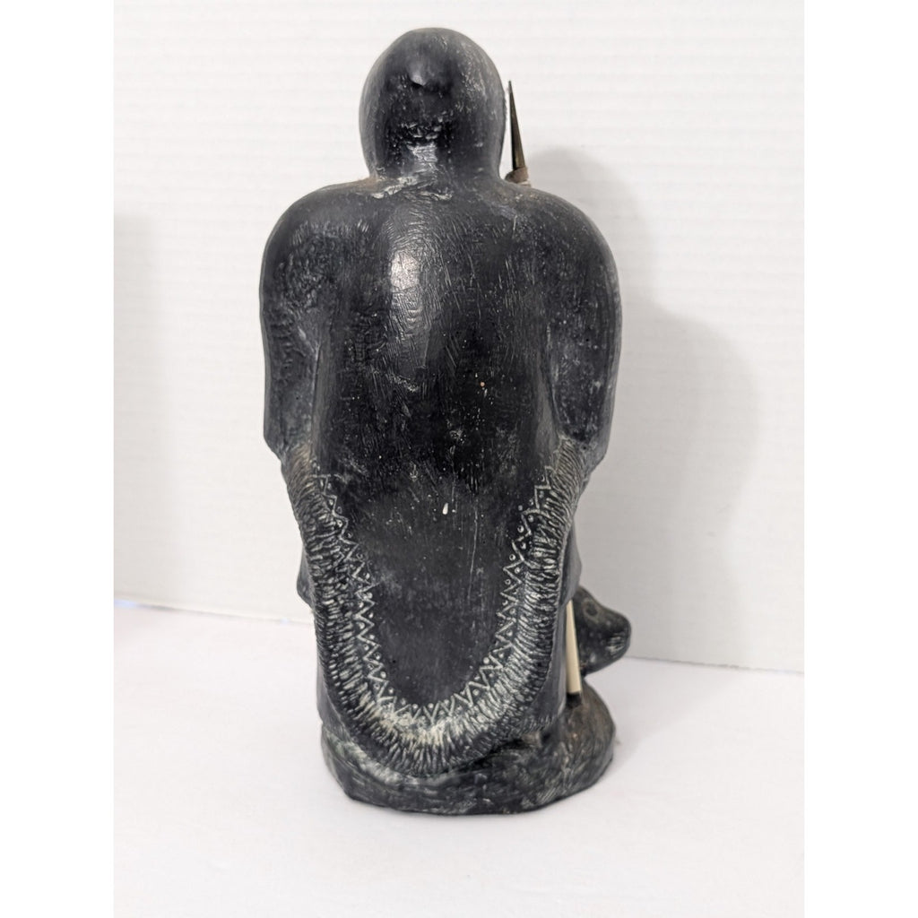 A Wolf Original Inuit Hunter Seal Figurine Sculpture Canada Wolf Sculptures Art