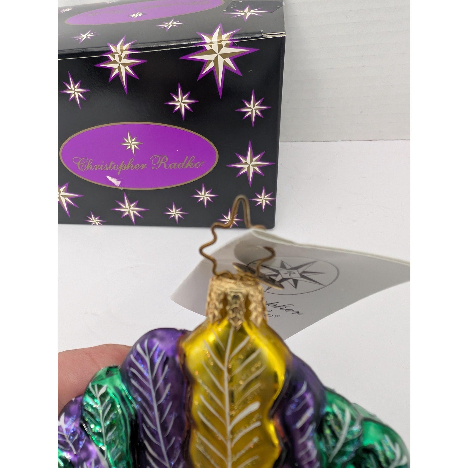Christopher Radko Mask Mystique 2002 Mardi Gras Glass Ornament Boxed 1010016