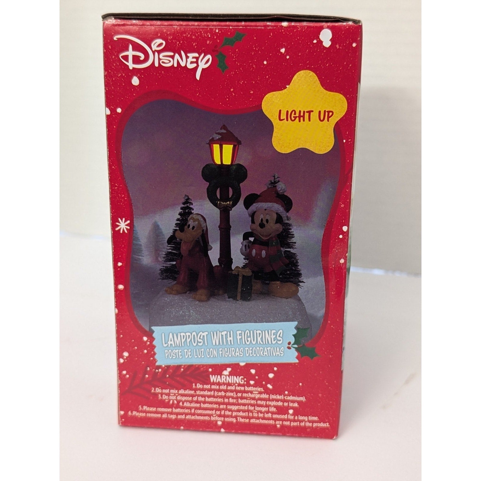 Disney Mickey Mouse & Pluto Christmas Lamppost Illuminated Holiday Village Decor