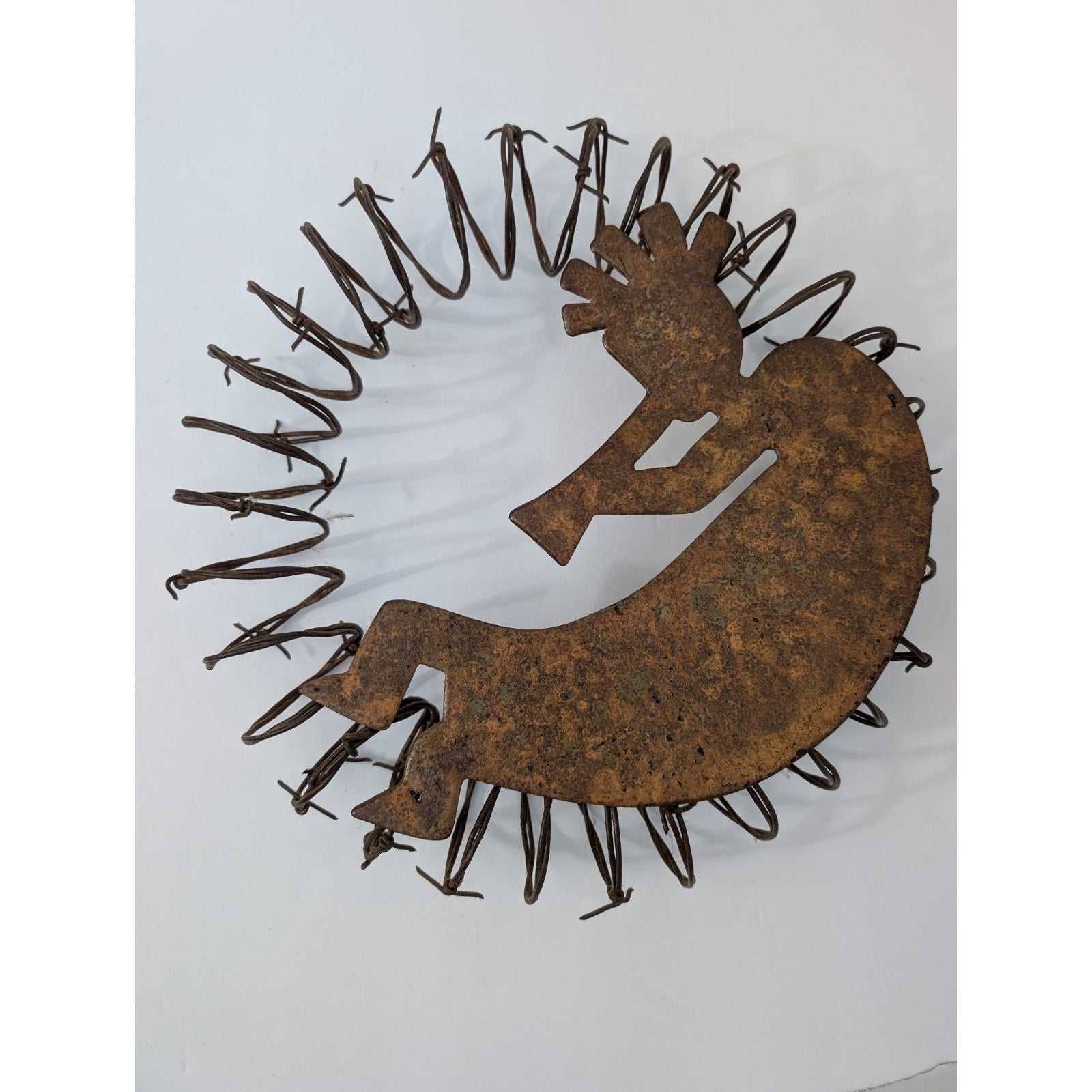 Rustic Metal Kokopelli Barbed Wire Art Wall Hanging Southwest Decor