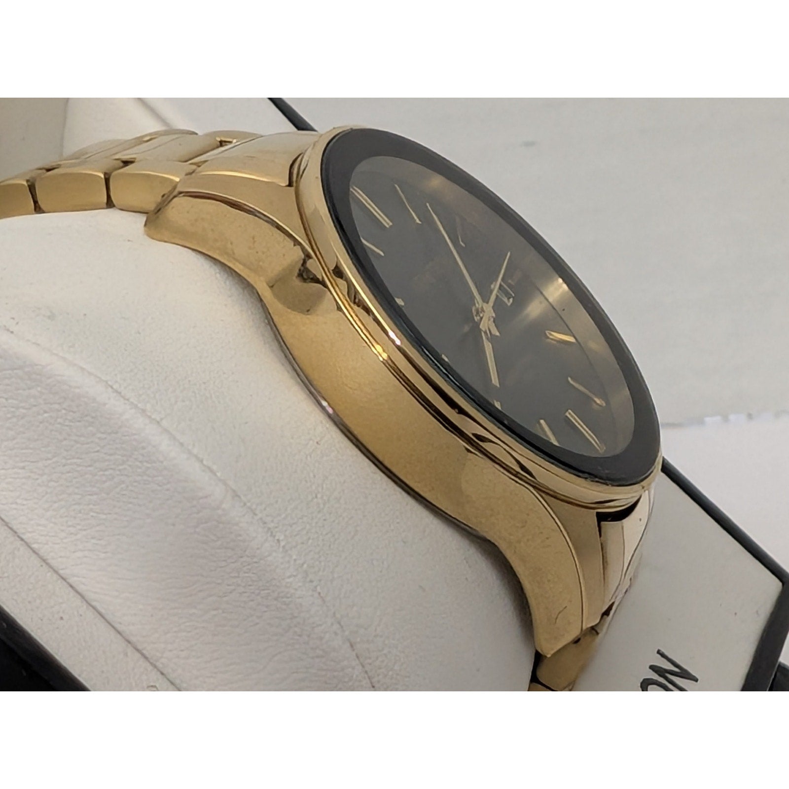 Armitron Men's Gold-Tone Stainless Steel Watch with Sleek Black Dial