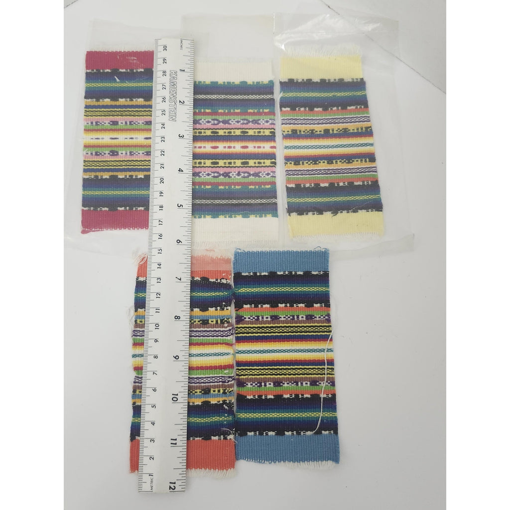 Vintage Miniature Woven Mexican Serape Rugs Dollhouse Blankets Set of 5