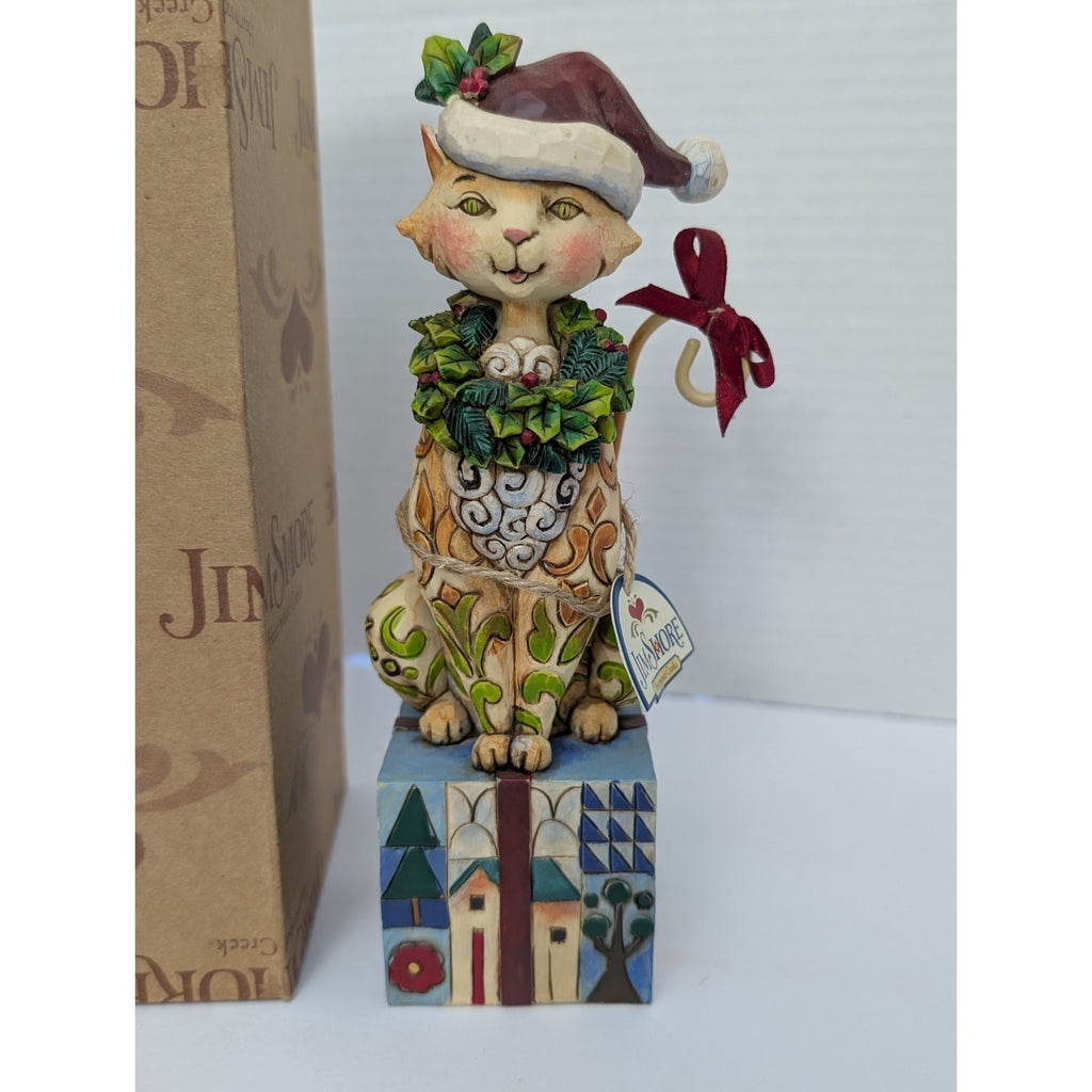 Jim Shore Heartwood Creek SANTA CLAWS Christmas Cat Figurine #4007977