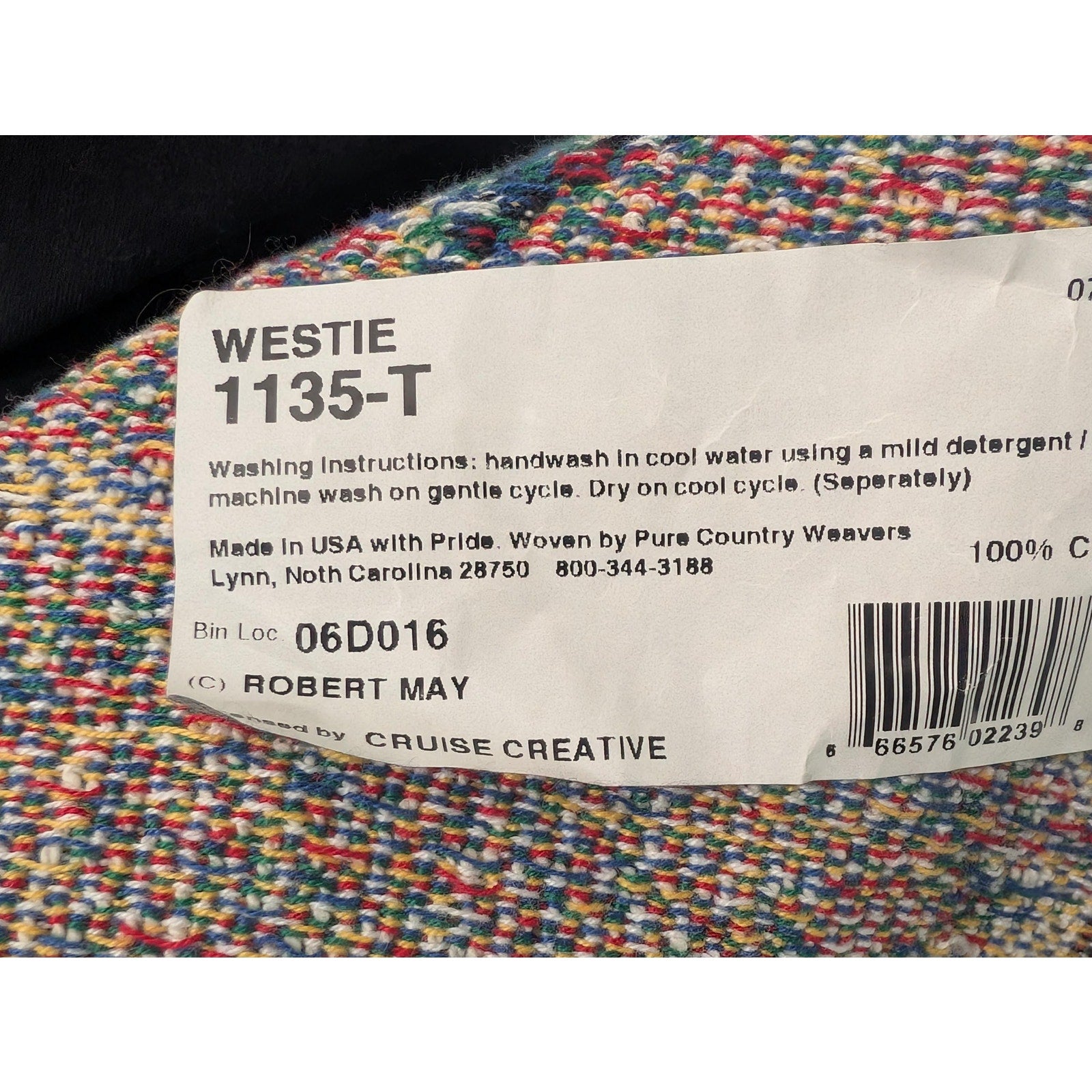 1135-T Pure Country Weavers Westie Tapestry Blanket Robert May Vintage Cotton Throw