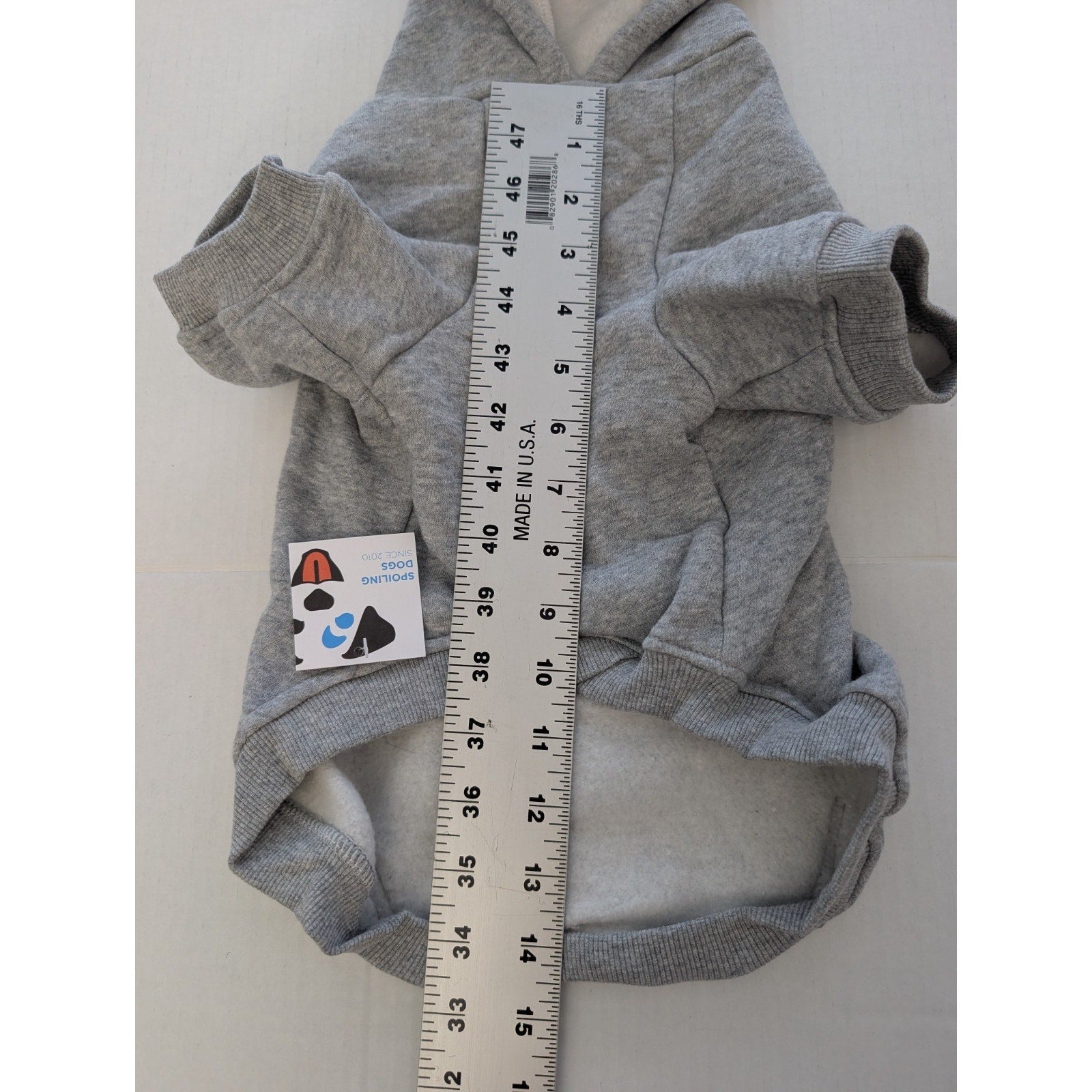 Dog Days Gray Dog Hoodie Sweatshirt Medium Fleece Pet Clothes Pouch Pocket M