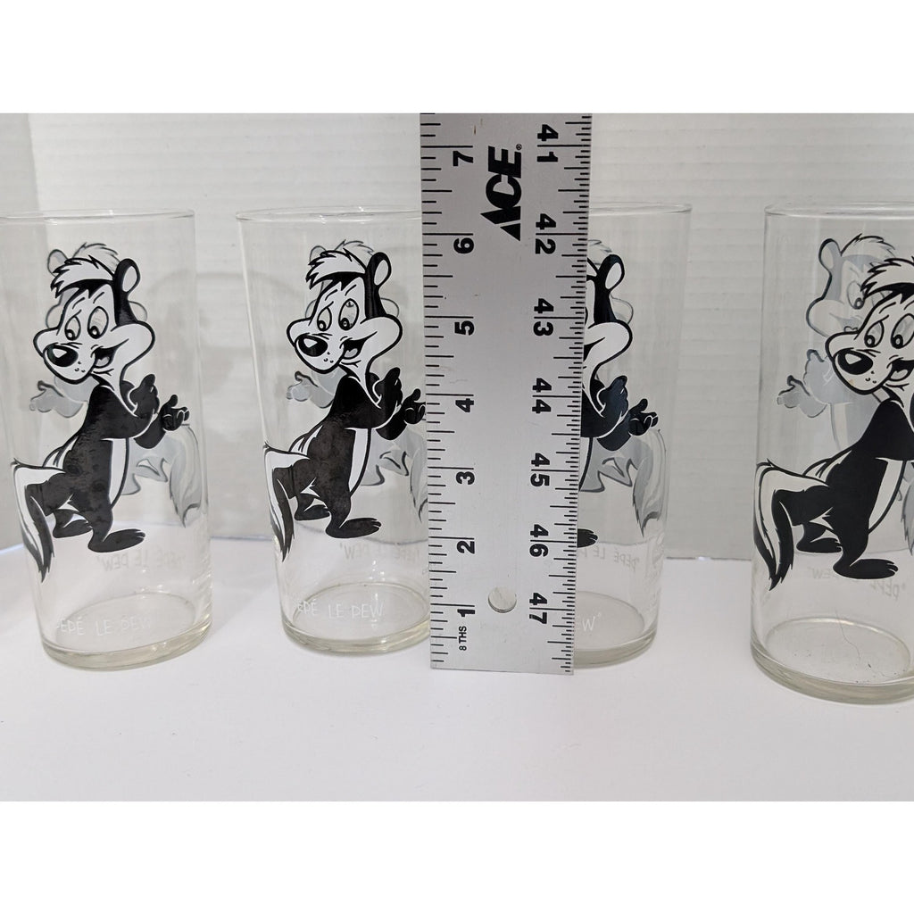 Set of 6 Vintage 1973 Pepsi Collector Series Pepe Le Pew Glass Set Looney Tunes Warner Bros