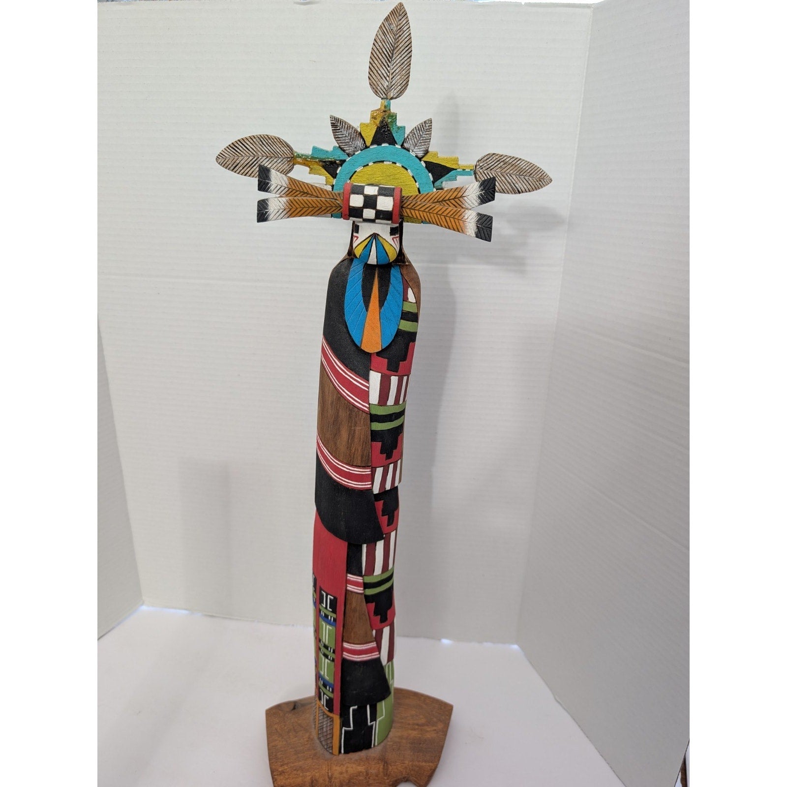 2003 Native American Handcrafted Zuni Water Maiden Kachina Doll Signed R. Pino