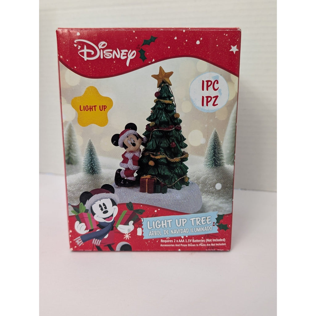 Disney Mickey Mouse Light Up Christmas Tree Figurine Holiday Village Decor