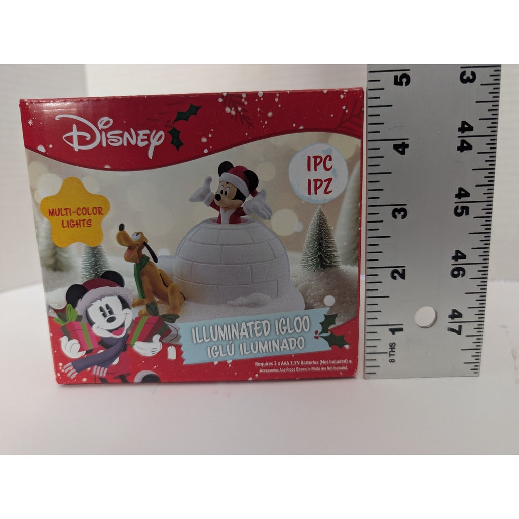 Disney Mickey Mouse & Pluto Illuminated Christmas Igloo Multi-Color LED Decor