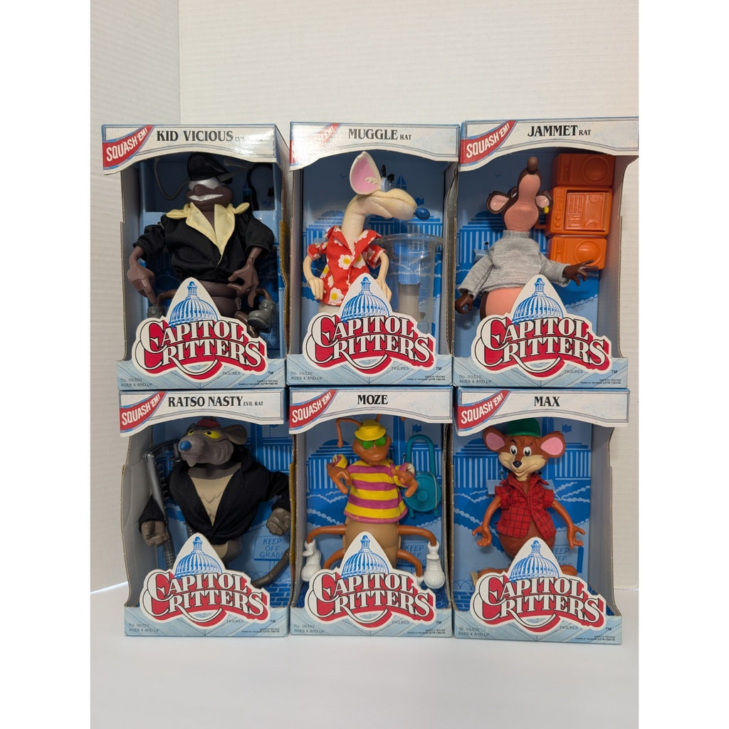 1992 Kenner Capitol Critters Action Figures Complete Set 6 Max Jammet Moze New