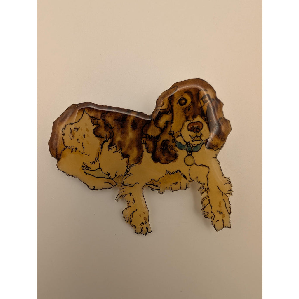 Vintage 1992 MB Design Brooch Allie the English Springer Spaniel Dog Pin signed