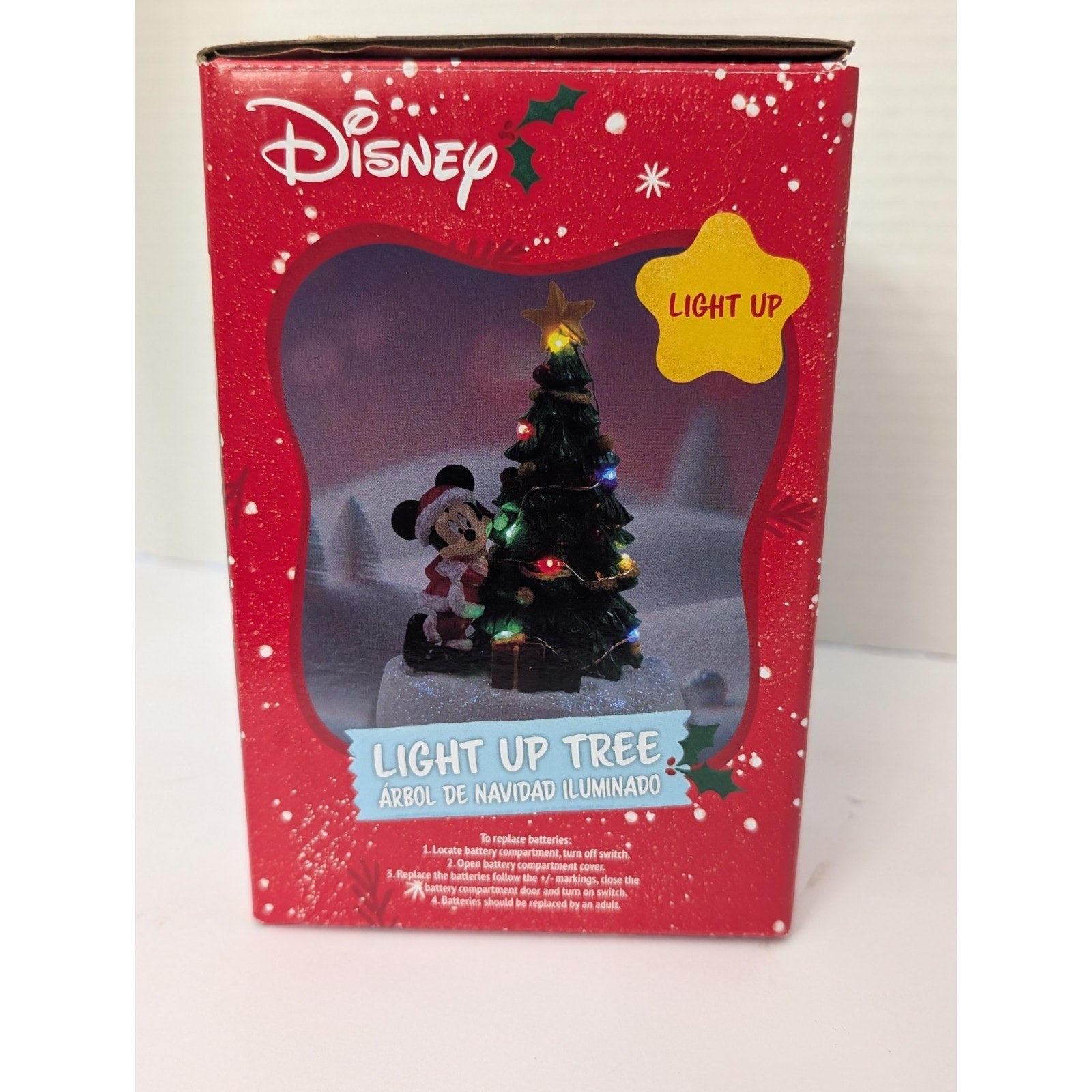 Disney Mickey Mouse Light Up Christmas Tree Figurine Holiday Village Decor