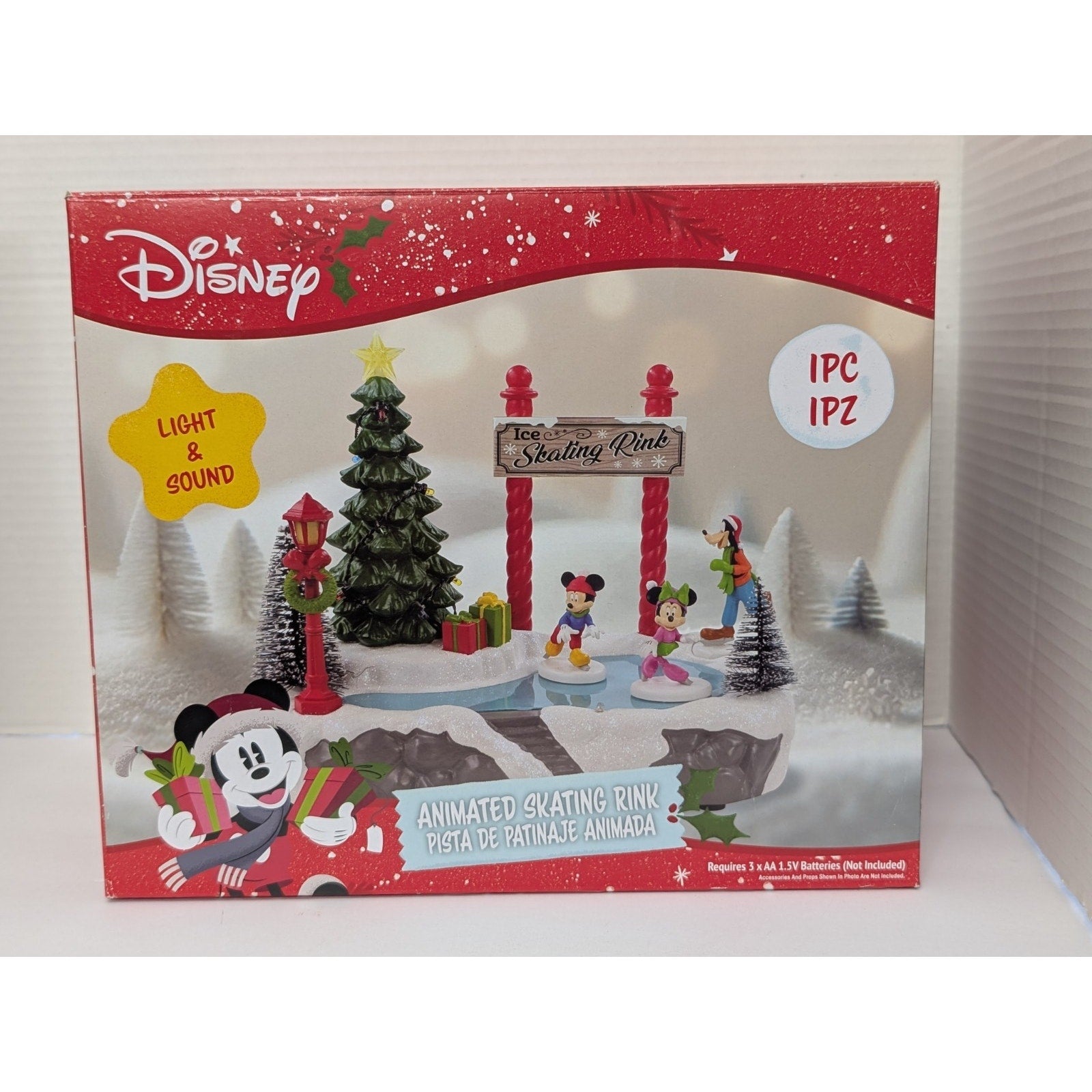 Disney Mickey & Minnie Animated Ice Skating Rink with Light & Holiday Sound