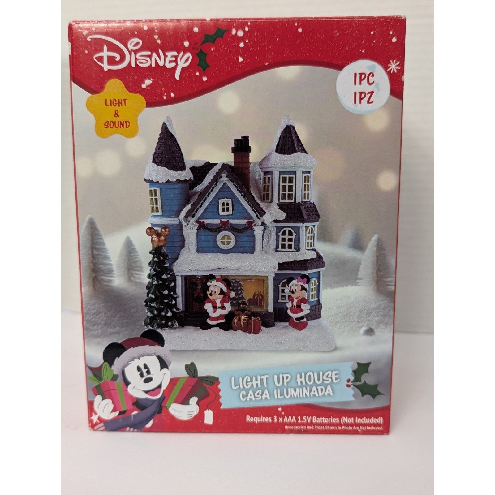 Disney Mickey & Minnie Mouse Light Up House with Christmas Sound & Music