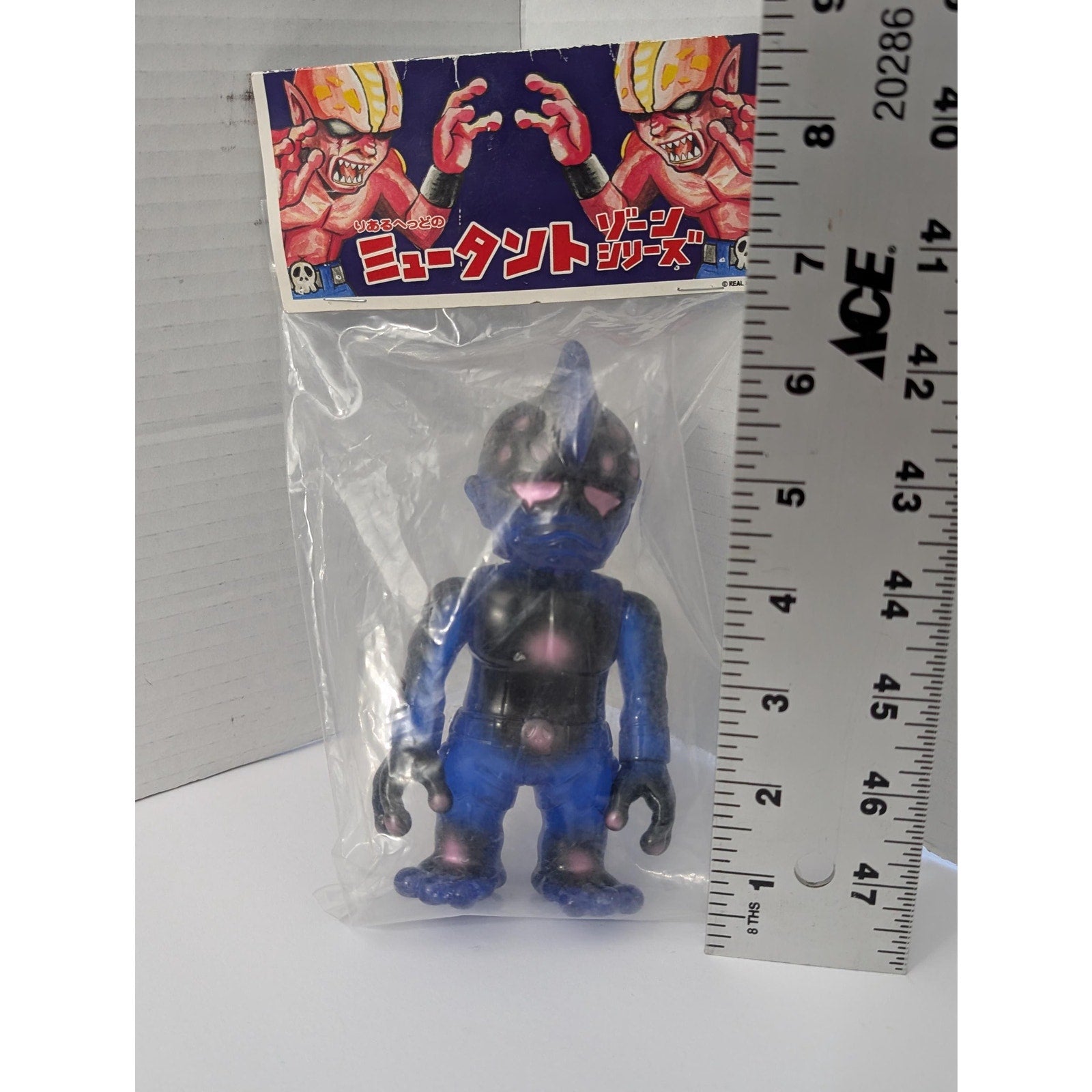 Real Head Bruised Head Mutant Zone Series Blue Clear Sofubi Vinyl Japan Figure New