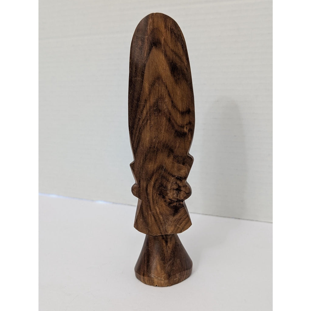 Vintage Hand Carved Ebony Wood African Bust Mid Century Modern Tribal Sculpture