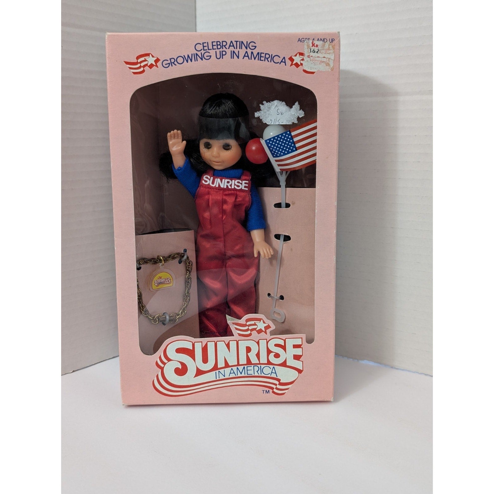 Vintage 1982 Sunrise in America Brunette Doll Gatabox Ltd New in Box Patriotic