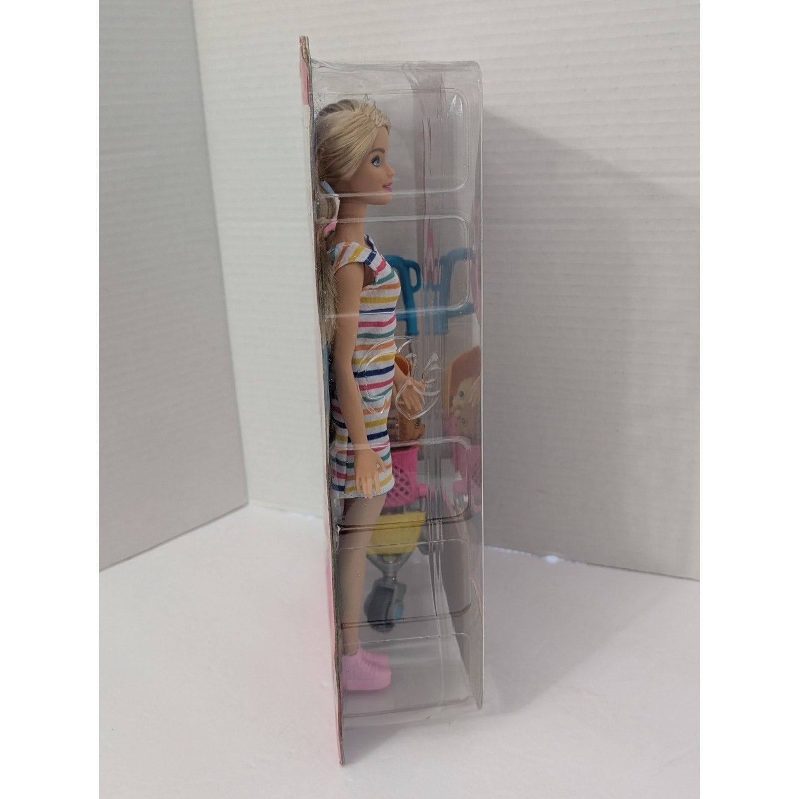 Barbie Stroll 'n Play Pups Playset W Blonde Barbie Doll 2 Pups Pet Stroller New