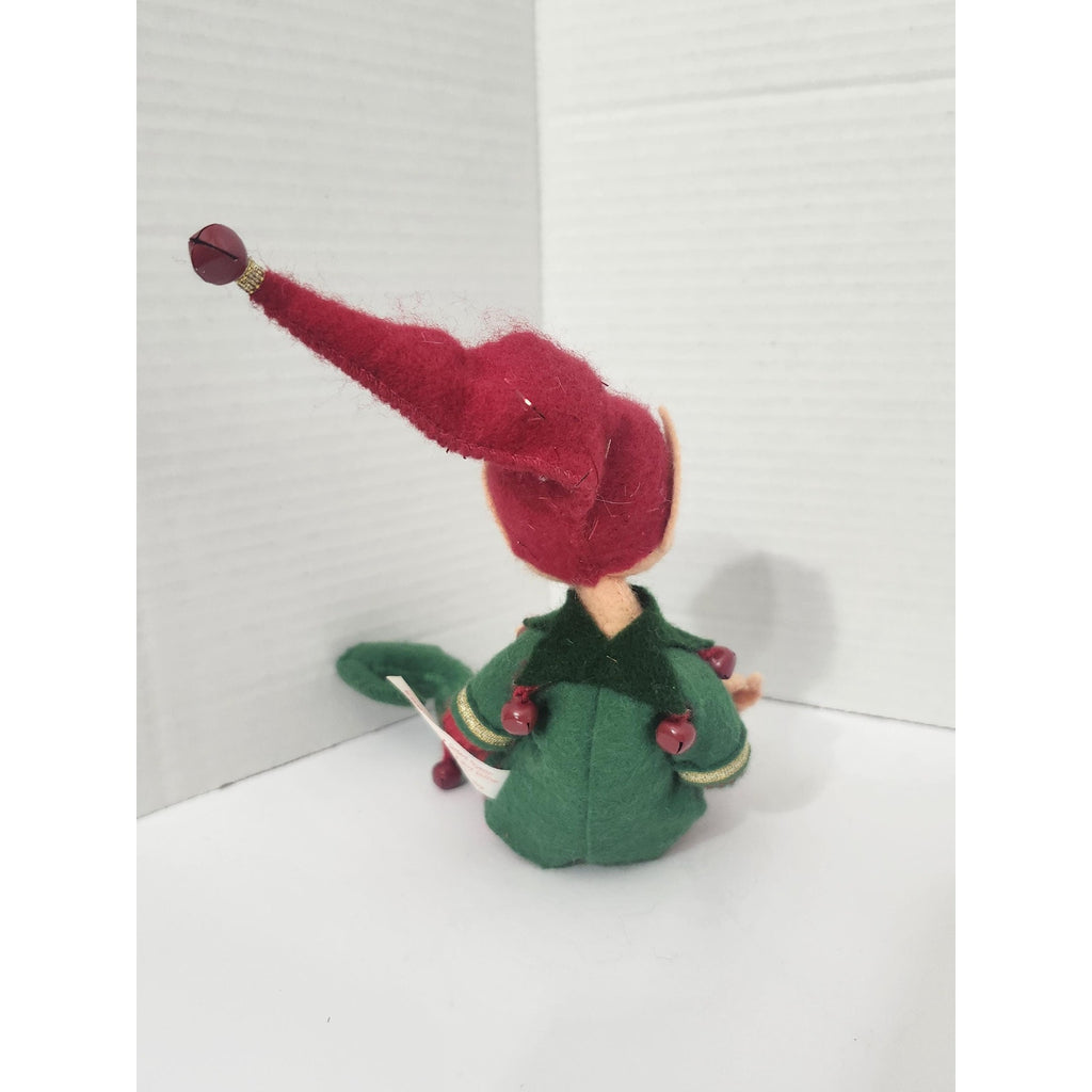 Vintage 2003 Annalee Mobilitee Christmas Elf Doll with Pencil Jingle Bells