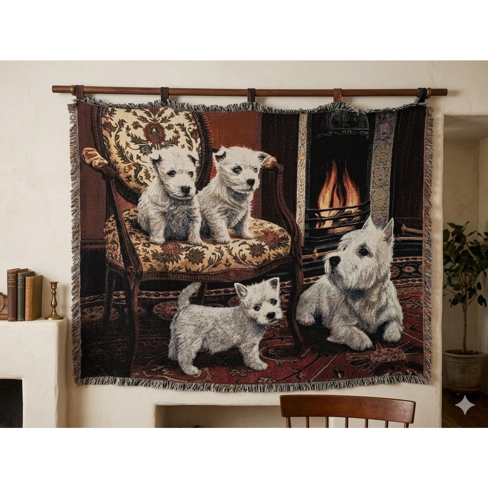 1135-T Pure Country Weavers Westie Tapestry Blanket Robert May Vintage Cotton Throw