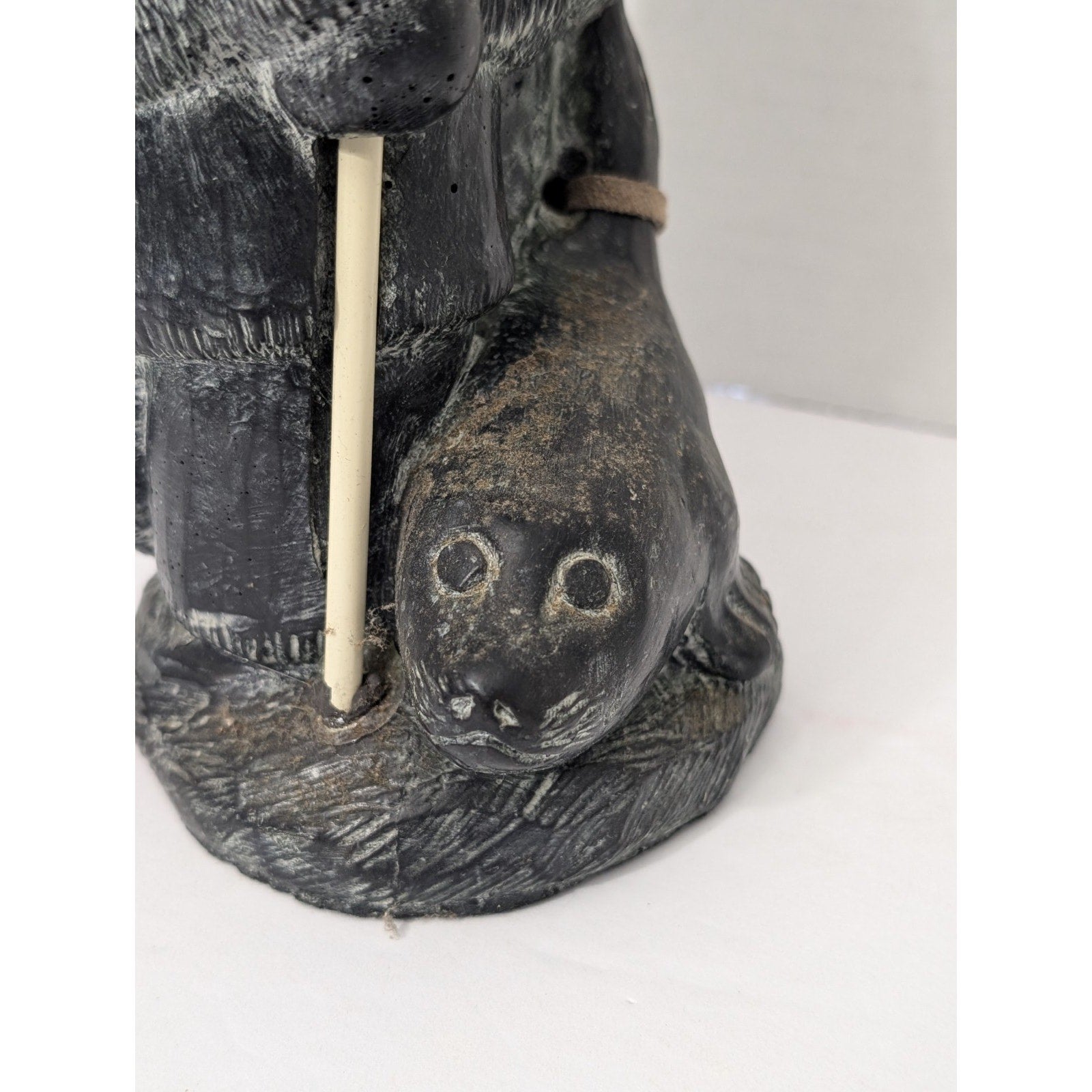 A Wolf Original Inuit Hunter Seal Figurine Sculpture Canada Wolf Sculptures Art