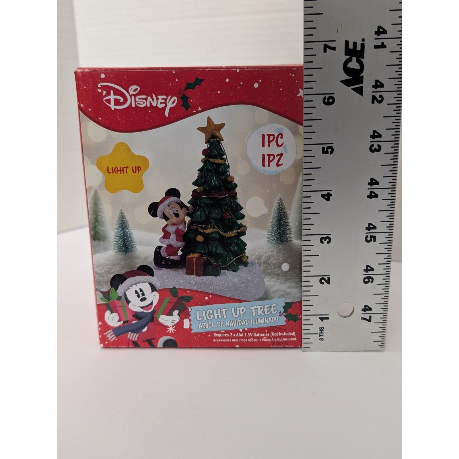 Disney Mickey Mouse Light Up Christmas Tree Figurine Holiday Village Decor
