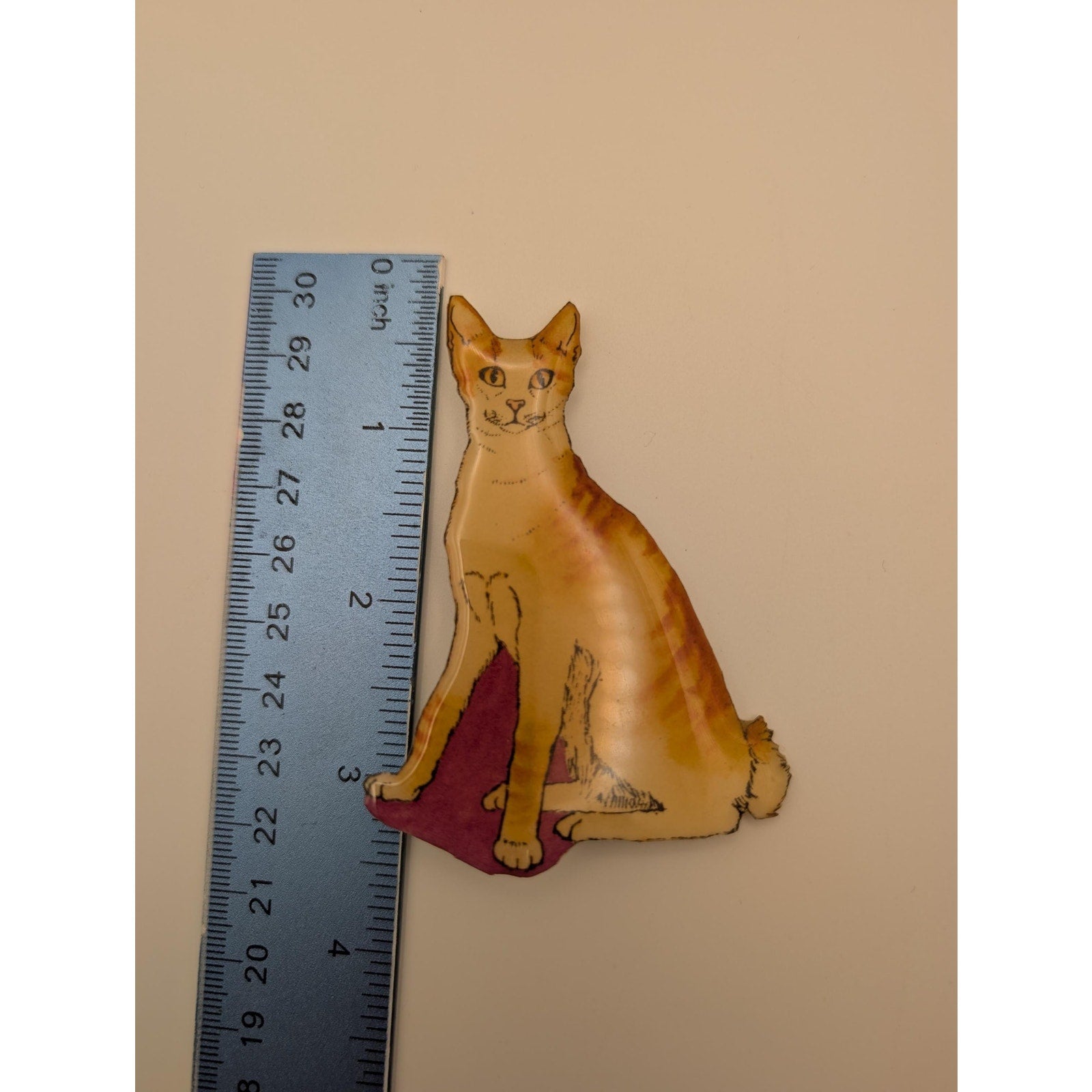 Vintage Whiskers Orange Tabby Cat Pin Signed M Brenden 1989 Kazumi