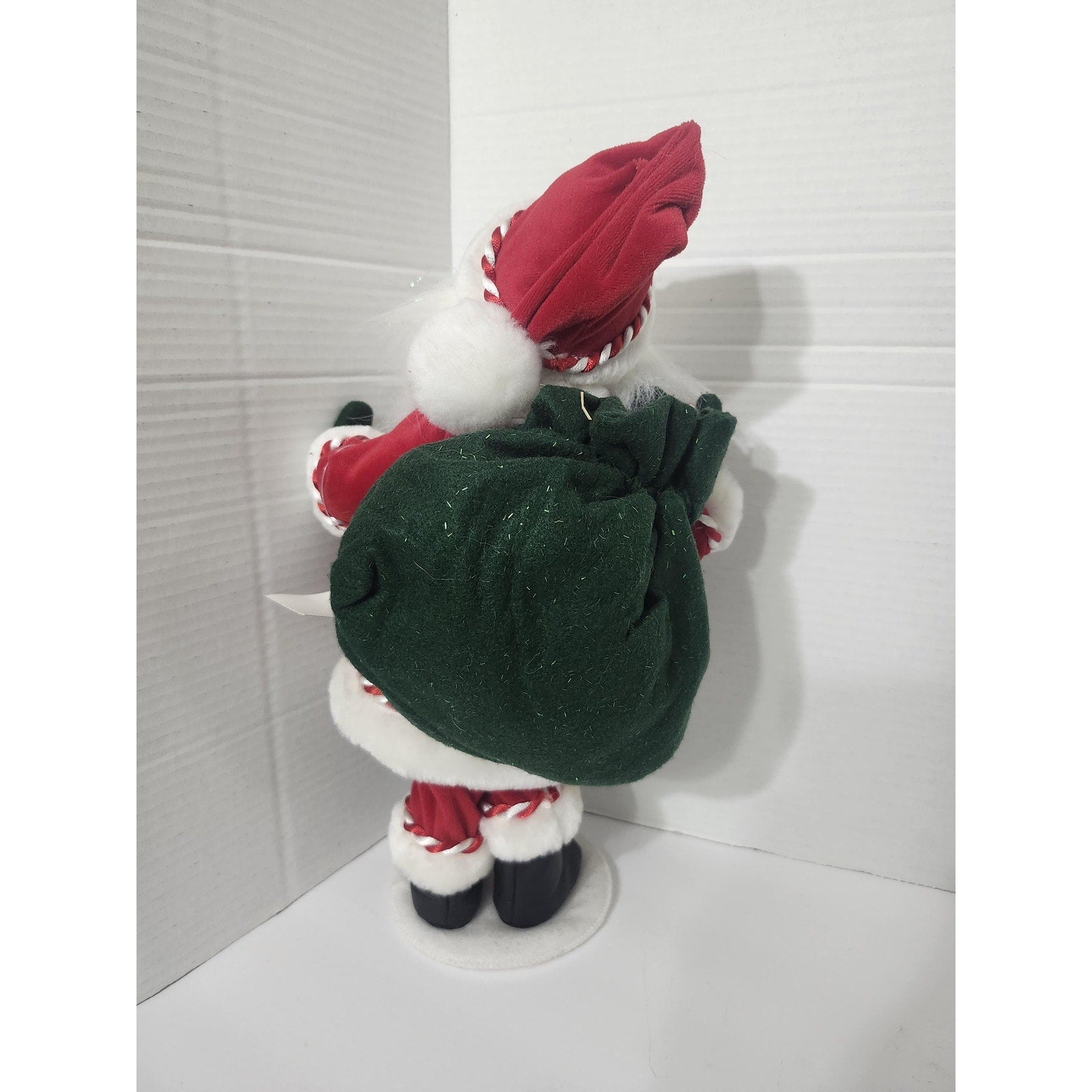 Annalee Mobilitee Dolls Christmas Santa Claus Figure with Green Toy Bag New
