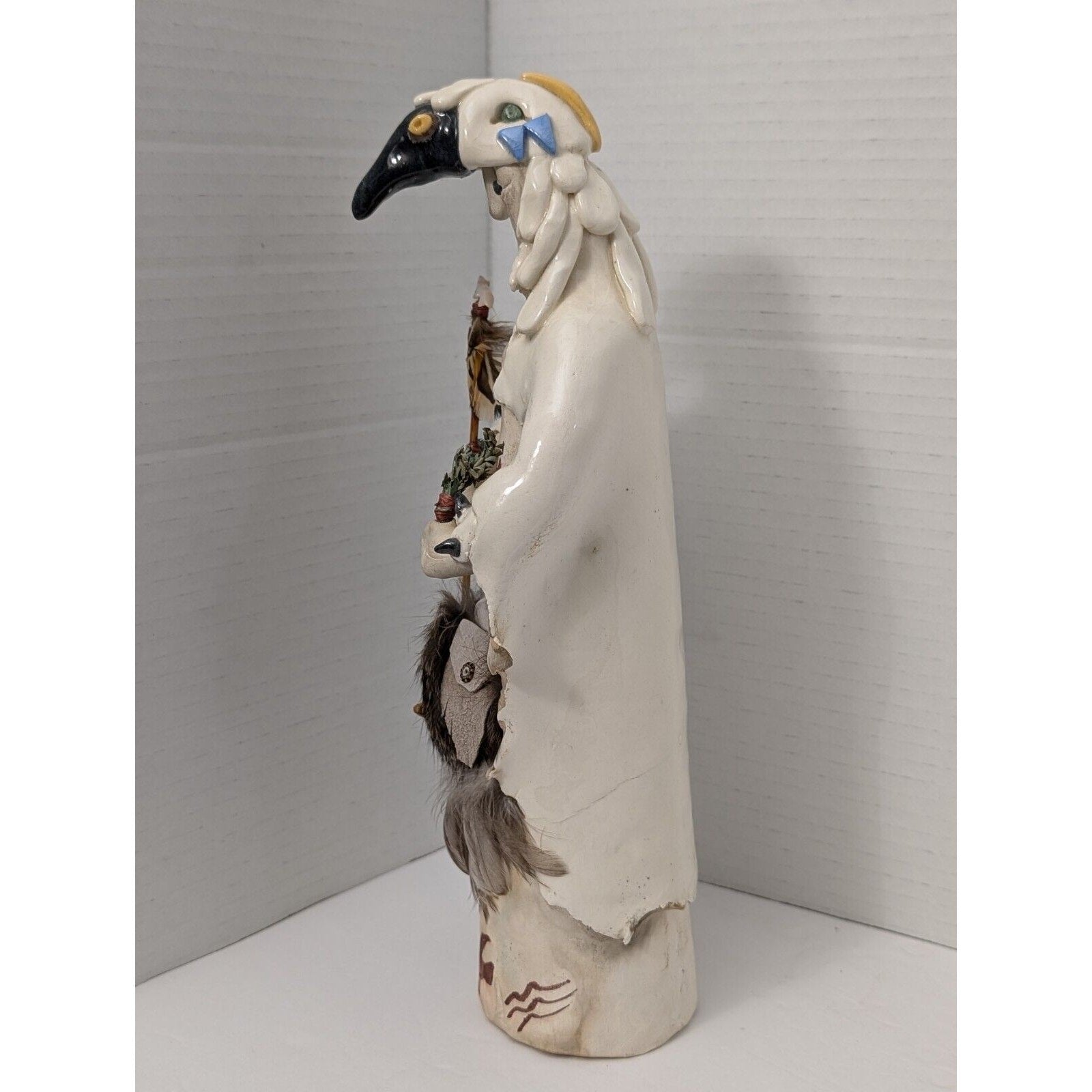 Rare Vintage Raven Animal Character Sculpture By Susan M Henry Native American