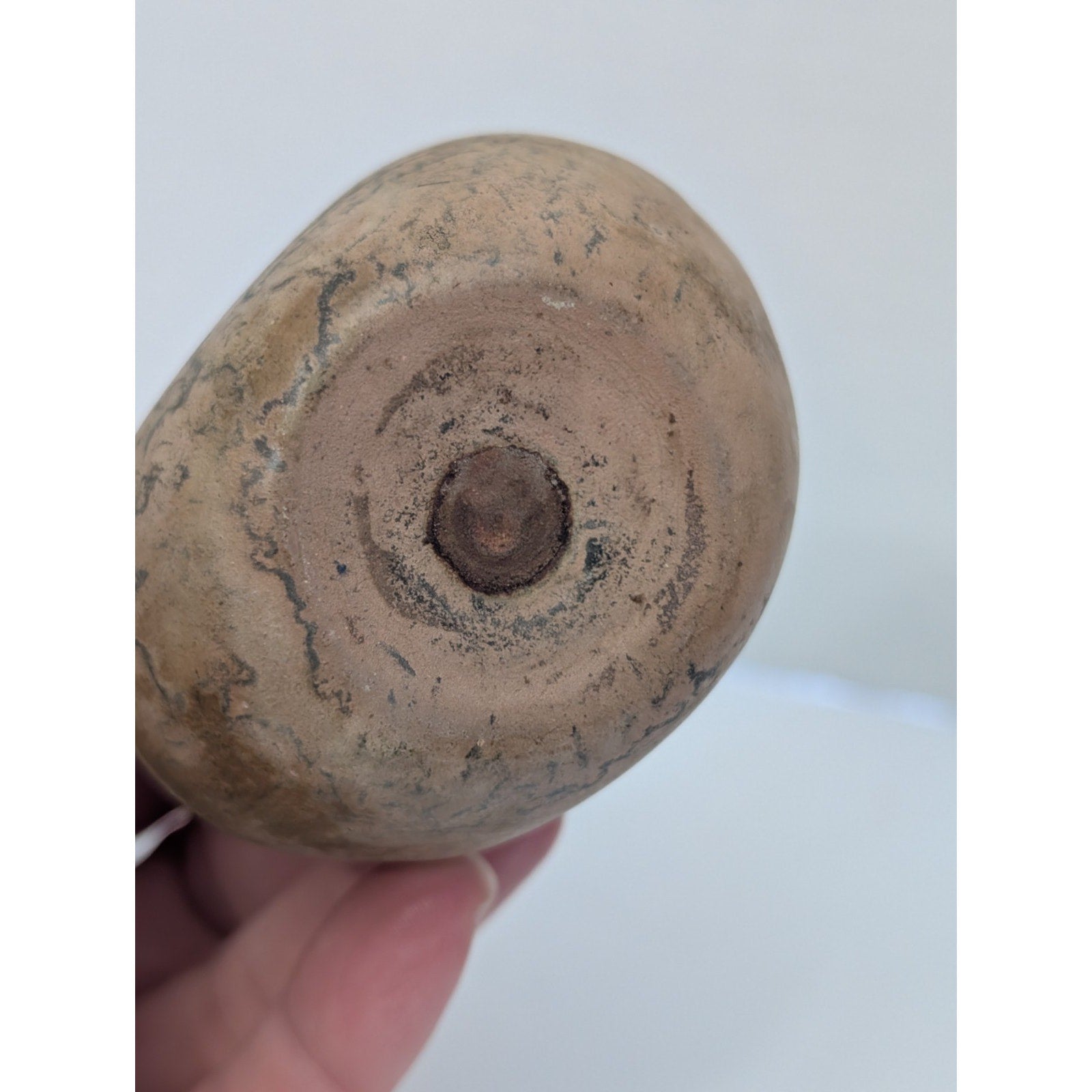 Vintage Art Glass Donut Hole Bud Vase with Metallic Overlay Abstract Design