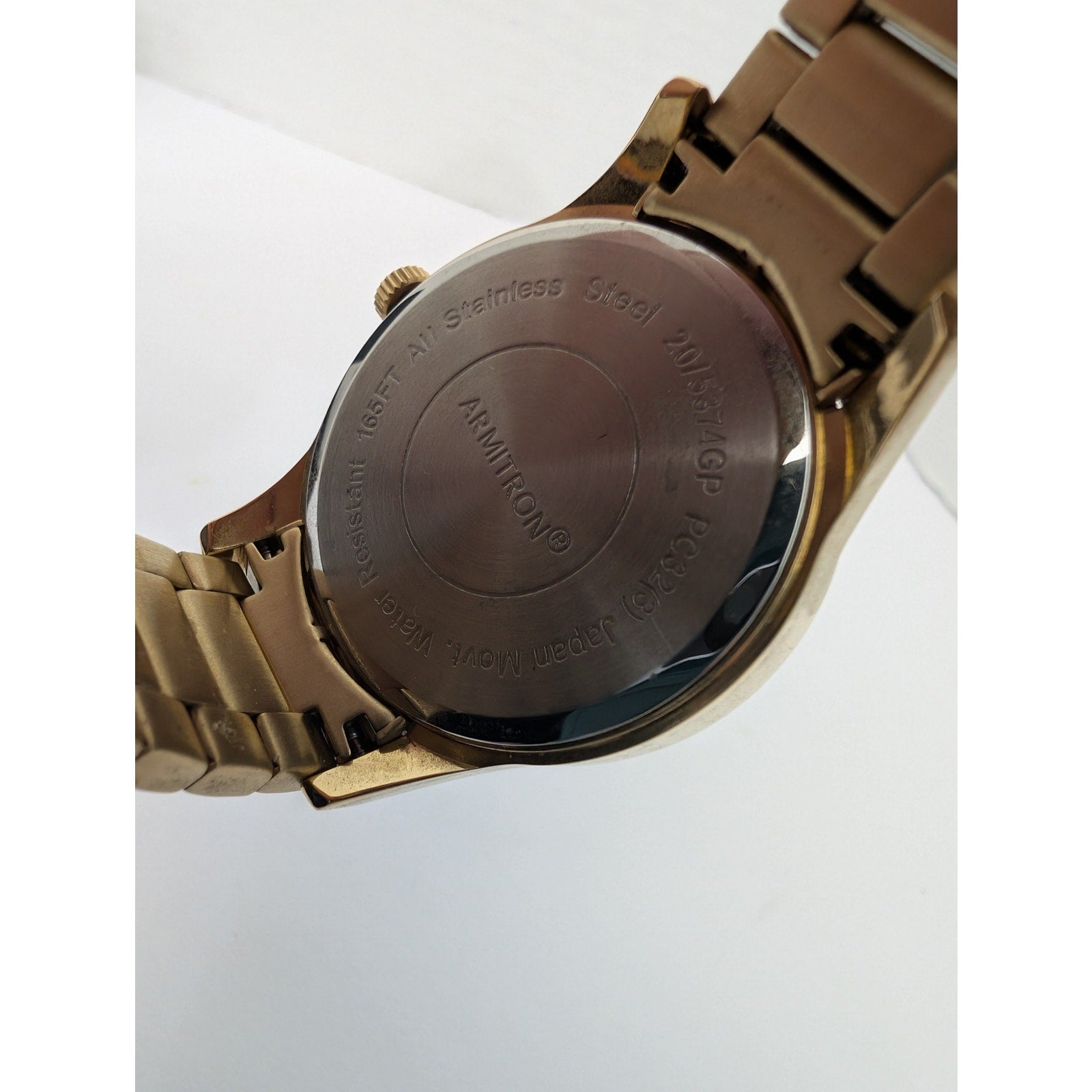 Armitron Men's Gold-Tone Stainless Steel Watch with Sleek Black Dial
