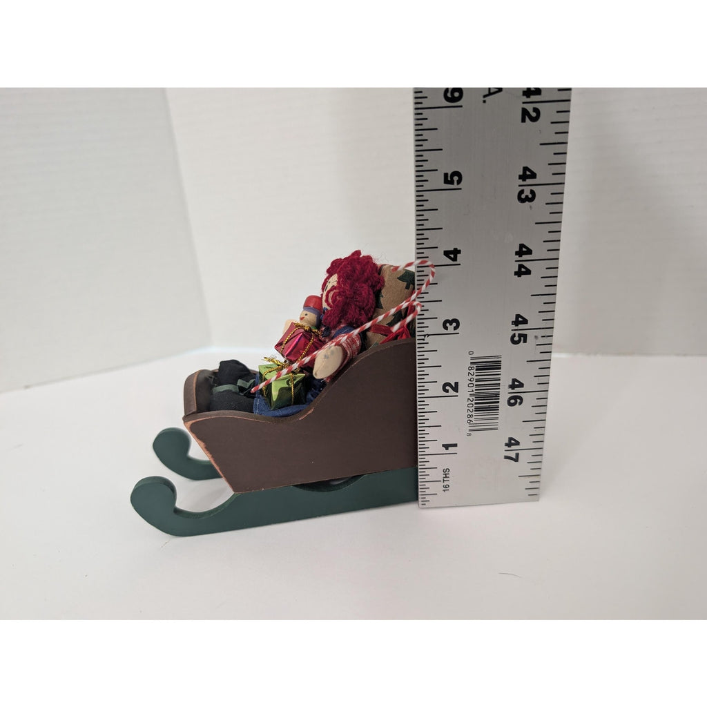 Byers Choice Ltd Wood Sleigh with Raggedy Ann Doll and Christmas Toys Decor