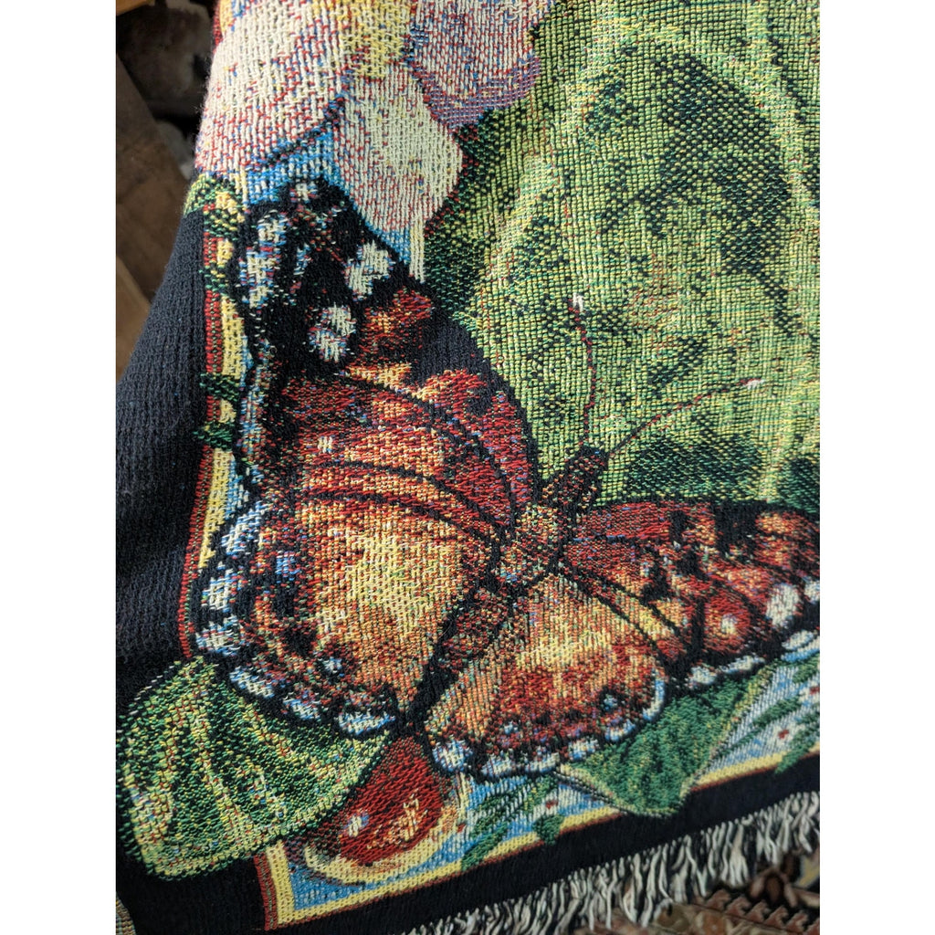 Manual Woodworkers & Weavers Cat Tales 51x68 Cotton Woven Tapestry Throw Blanket