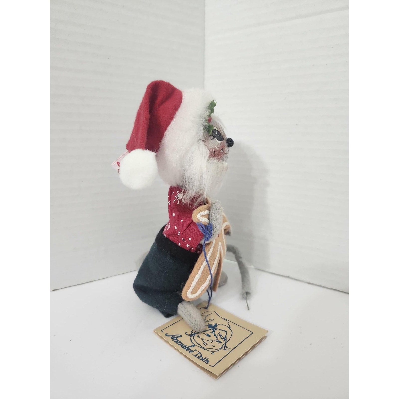1998 Annalee Mobilitee Christmas Mouse Doll holding Gingerbread Man New with Tag