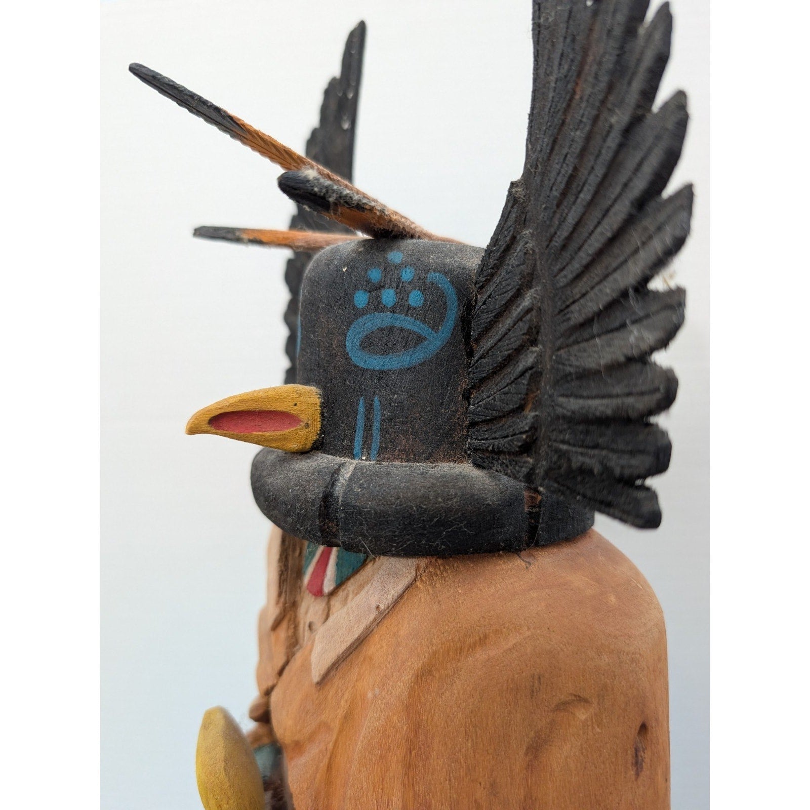 Handcrafted Crow Kachina Doll Signed Bertha Jones
