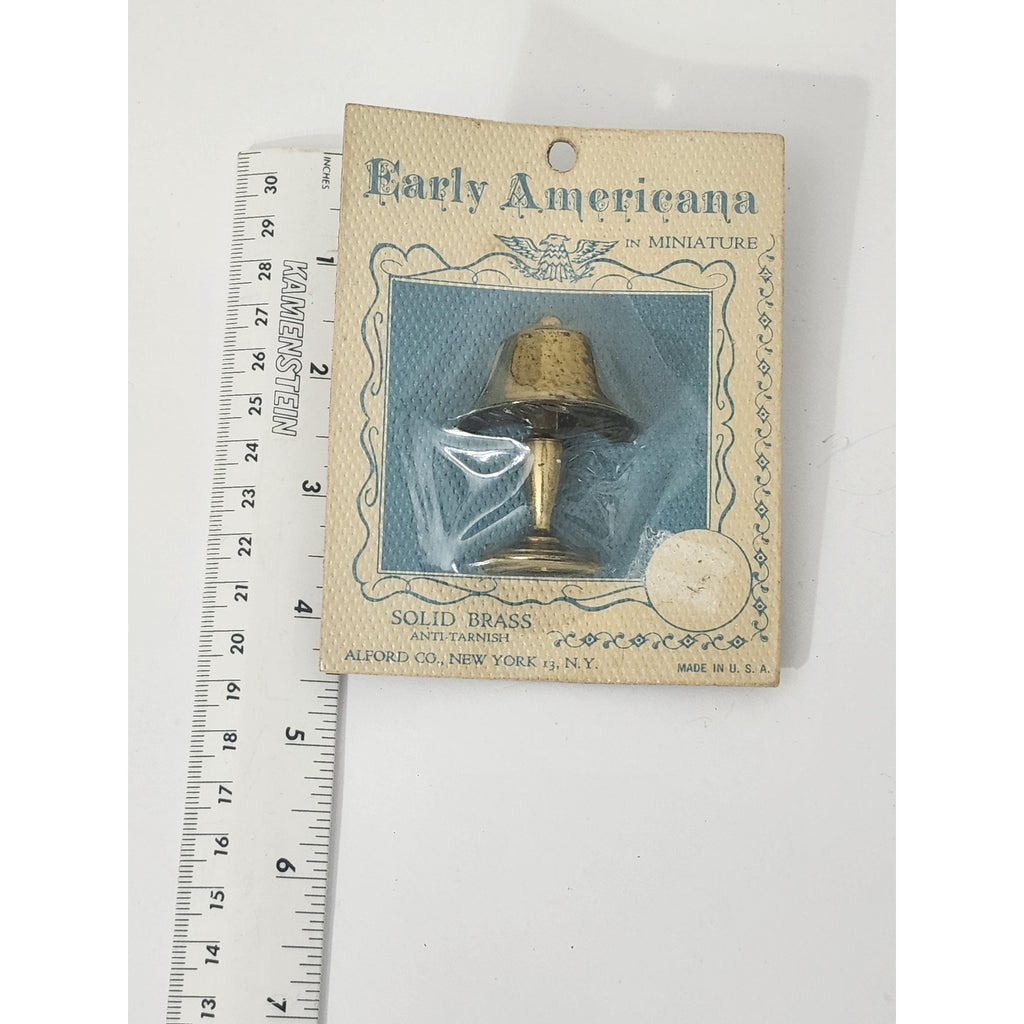 Vintage Early Americana Miniatures Solid Brass Shelf Lamp Toy Alford Co New